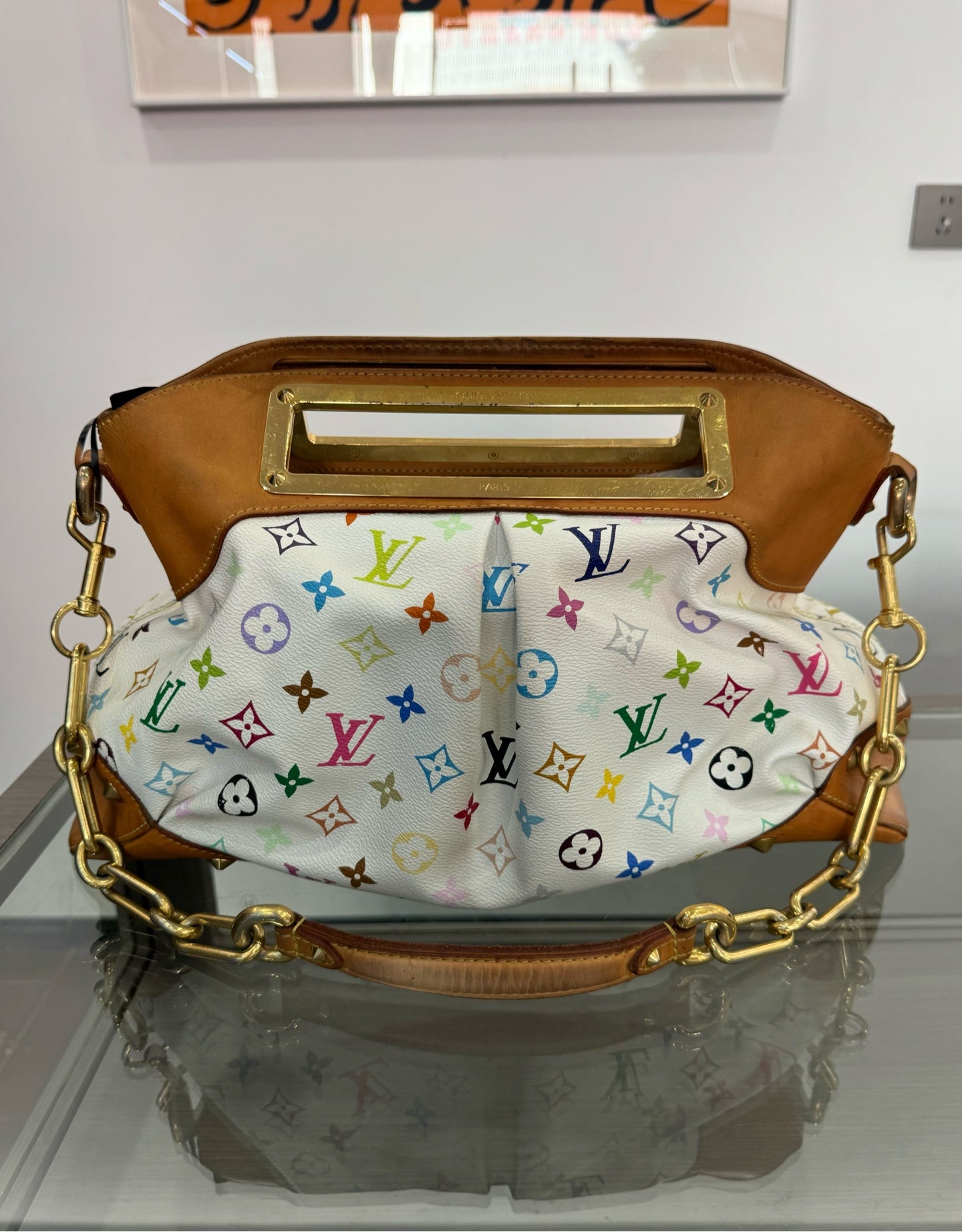 Louis Vuitton - Judy GM - Monogram Multicolore canvas with natural vachetta leather trim - White - (large)