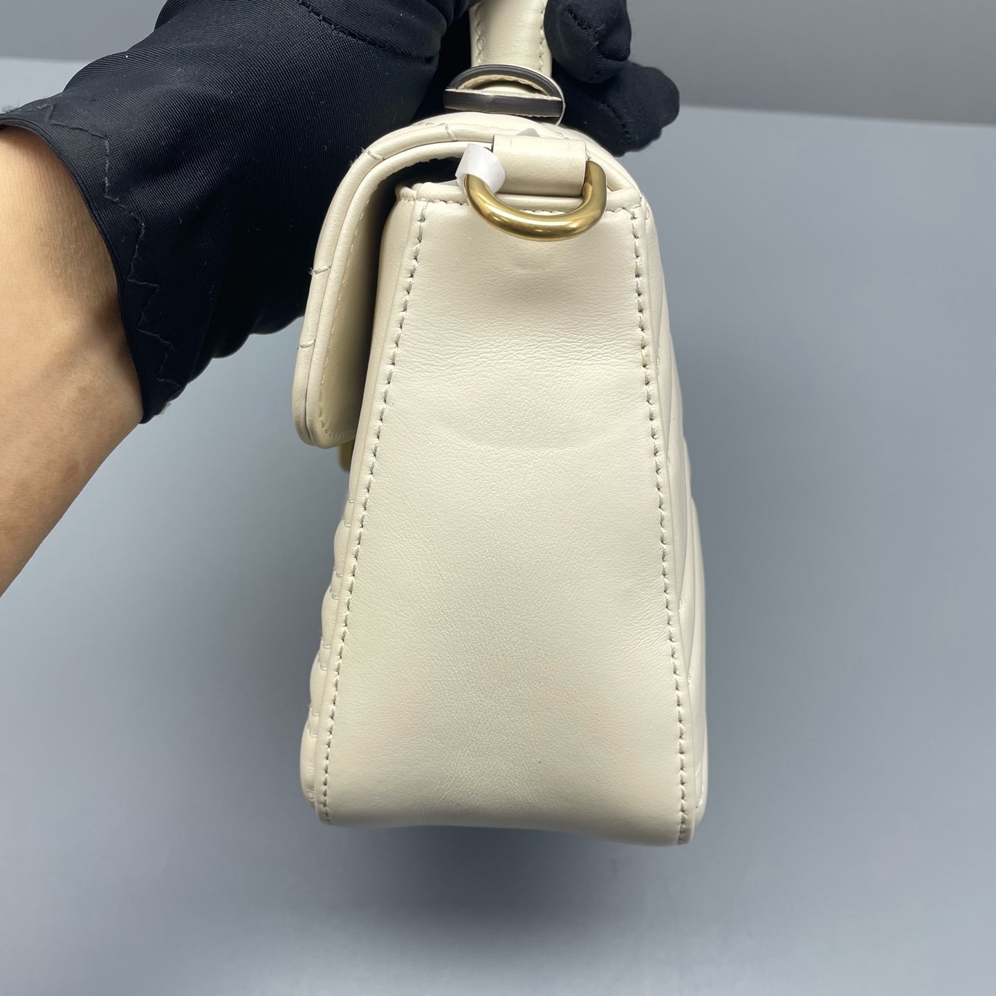 Gucci - GG Marmont Mini Top Handle Bag - Leather - White - (mini)