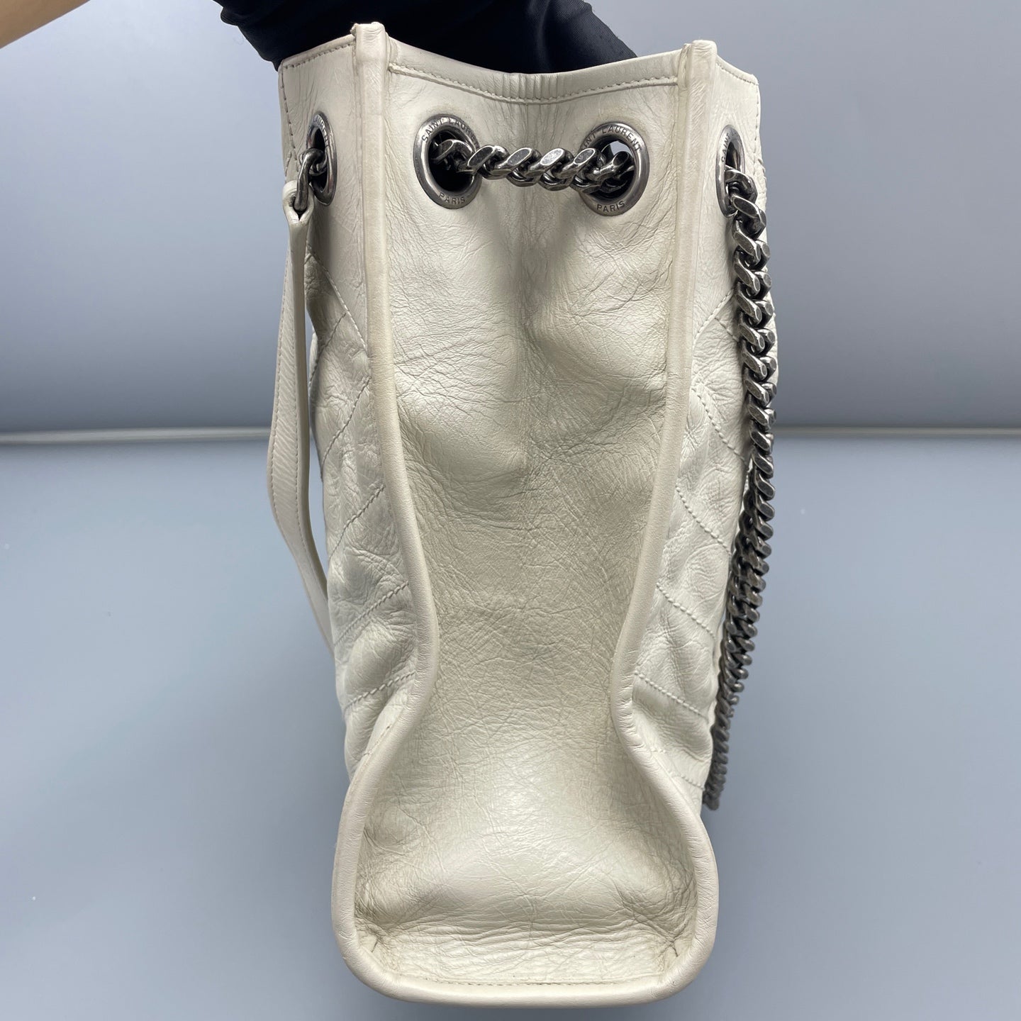 Saint Laurent - Niki Small Tote Bag - Leather - White - (Small)