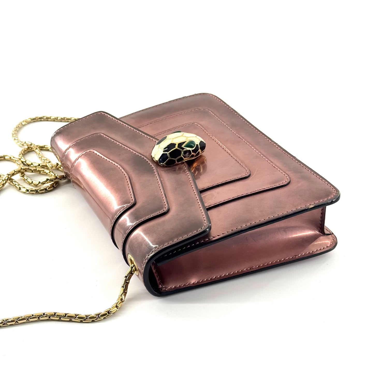 Bvlgari - Serpenti Forever Flap Bag - Patent leather - Pink - (mini)