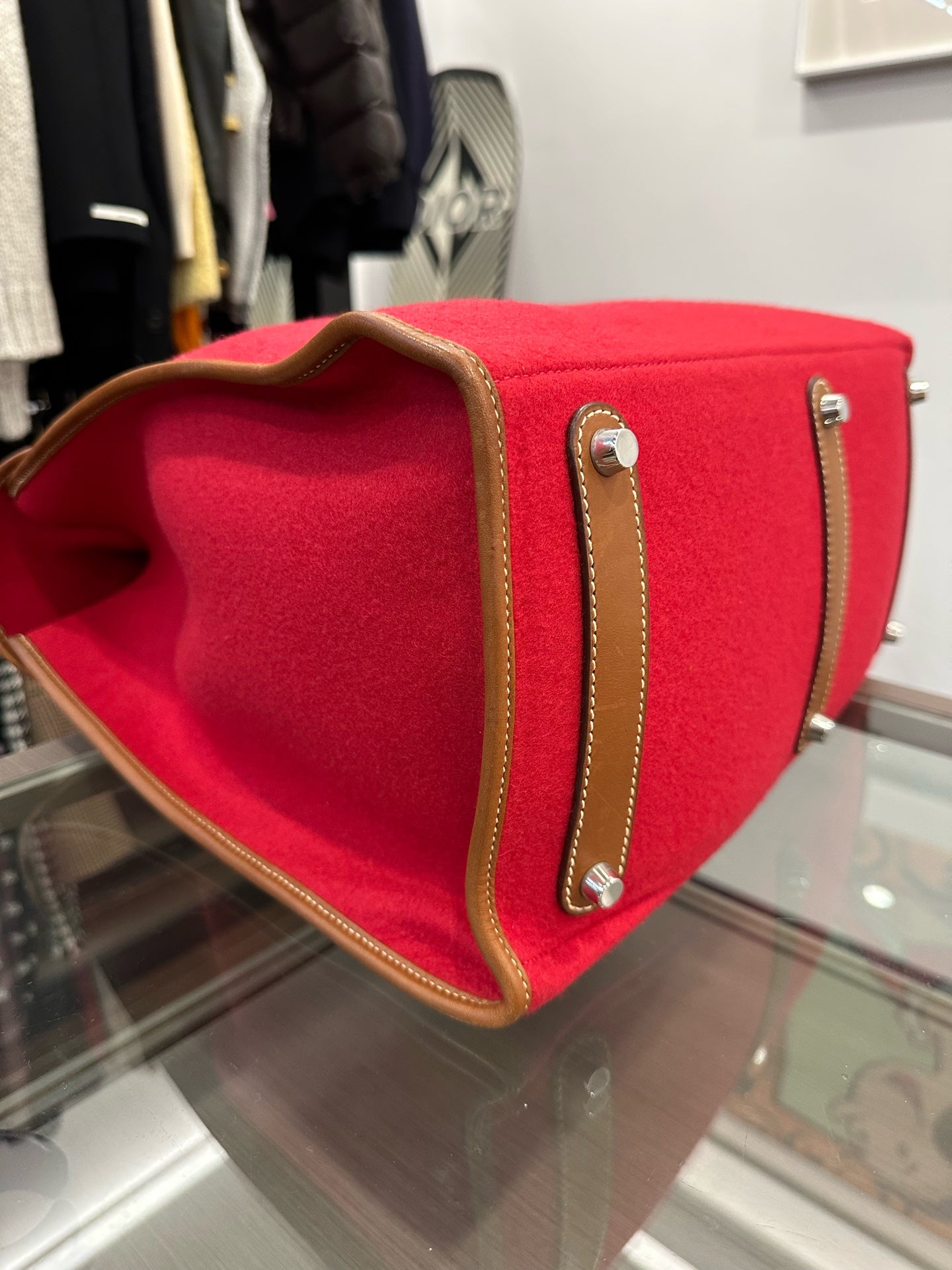Hermès - Feudou Tote - Felt and Leather - Red - (Large)