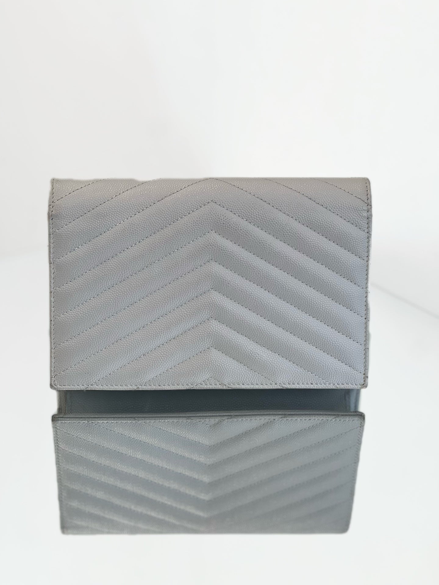 Saint Laurent - Envelope Wallet on Chain (WOC) - Leather - Grey - (mini)