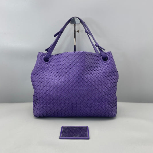 Bottega Veneta - Double Bridge Tote Bag - Lambskin leather - Purple - (medium)