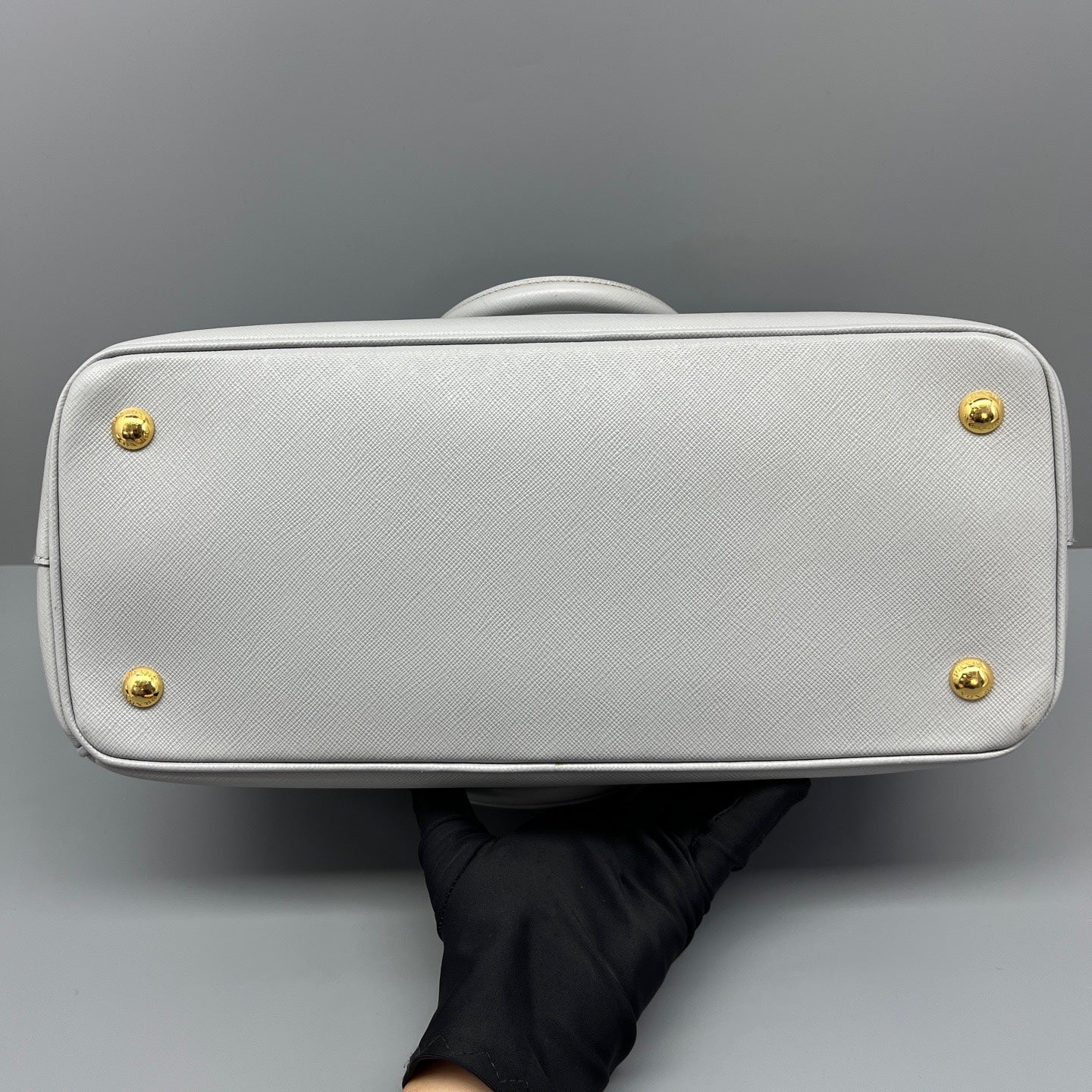 Prada - Galleria Bag (Saffiano Lux Double Zip Tote) - Saffiano leather - Blue-grey - (Medium)