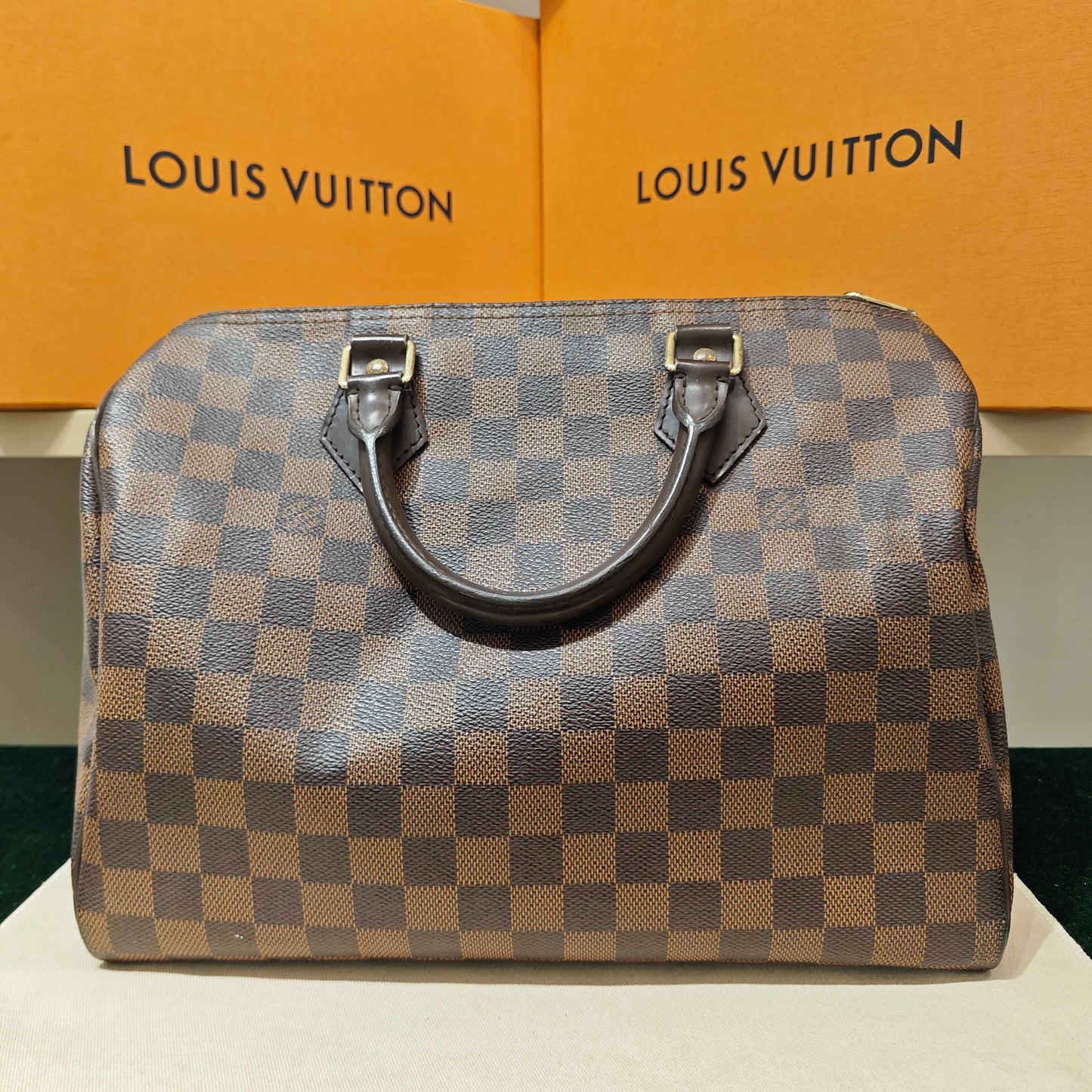 Louis Vuitton - Speedy 30 - Damier Ebene coated canvas with leather trim - Brown - (medium)