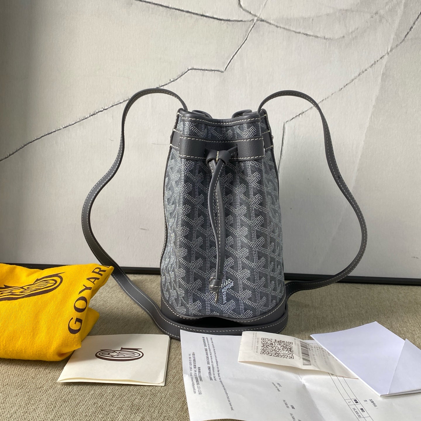 Goyard - Petite Flot PM - Goyardine canvas with leather trim - Grey - (mini)