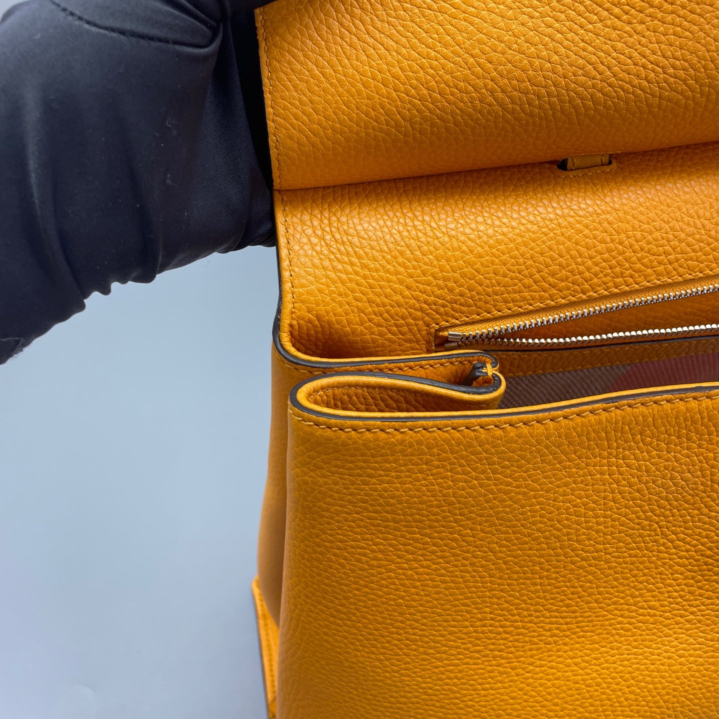 Gucci - Bamboo Top Handle Handbag - Grained leather - Yellow - (medium)