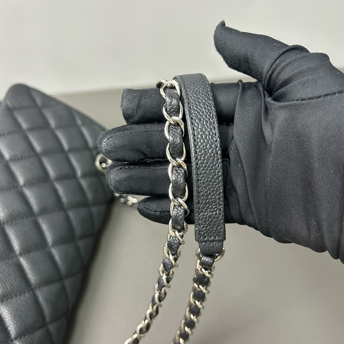 Chanel - Classic Flap Bag - Caviar leather - Black - (Large)