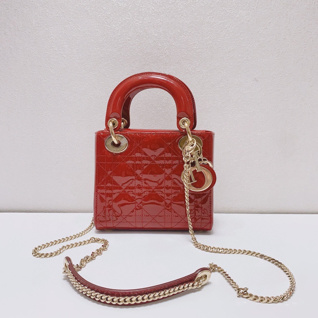 Dior - Lady Dior Mini - Patent leather - Red - (mini)