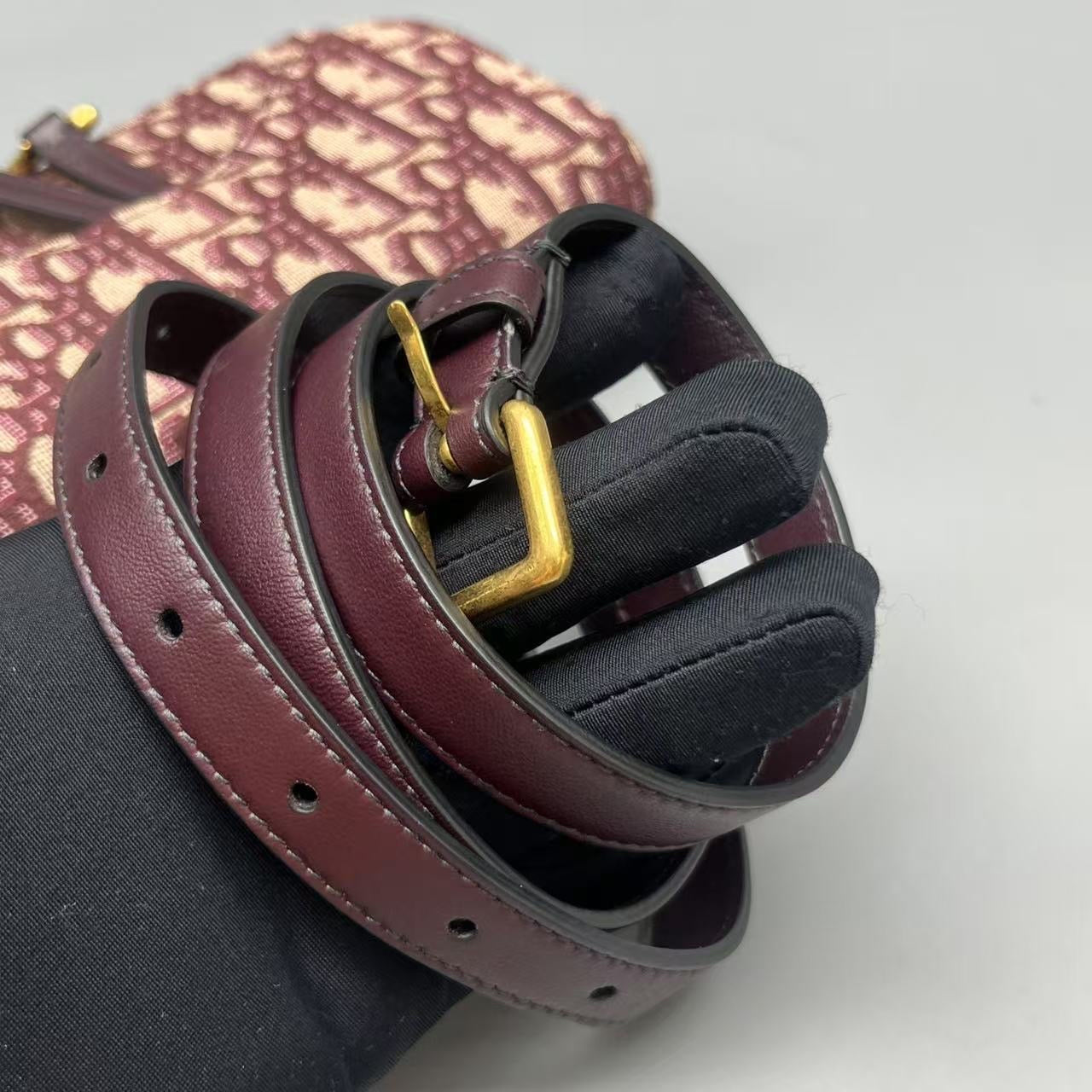 Dior - Oblique Saddle Belt Bag - Embroidered Canvas and Leather - Red - (Mini)