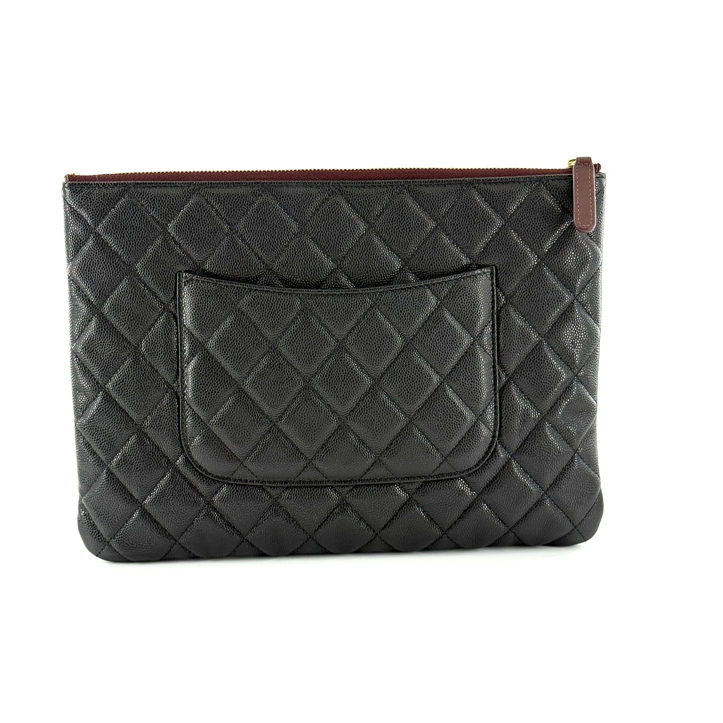 Chanel - Classic Quilted Clutch - Leather - Black - (Medium)