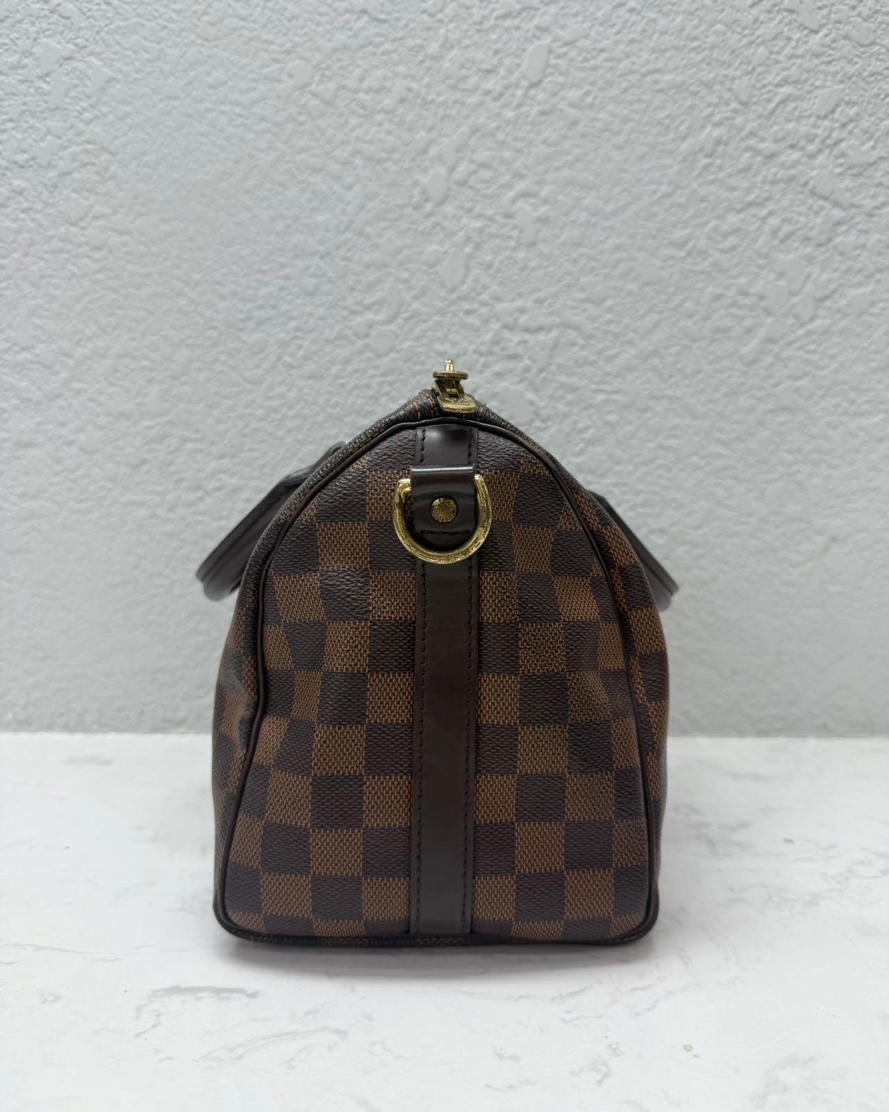 Louis Vuitton - Speedy 25 Bandoulière - Damier Ebene coated canvas with leather trim - Brown - (small)