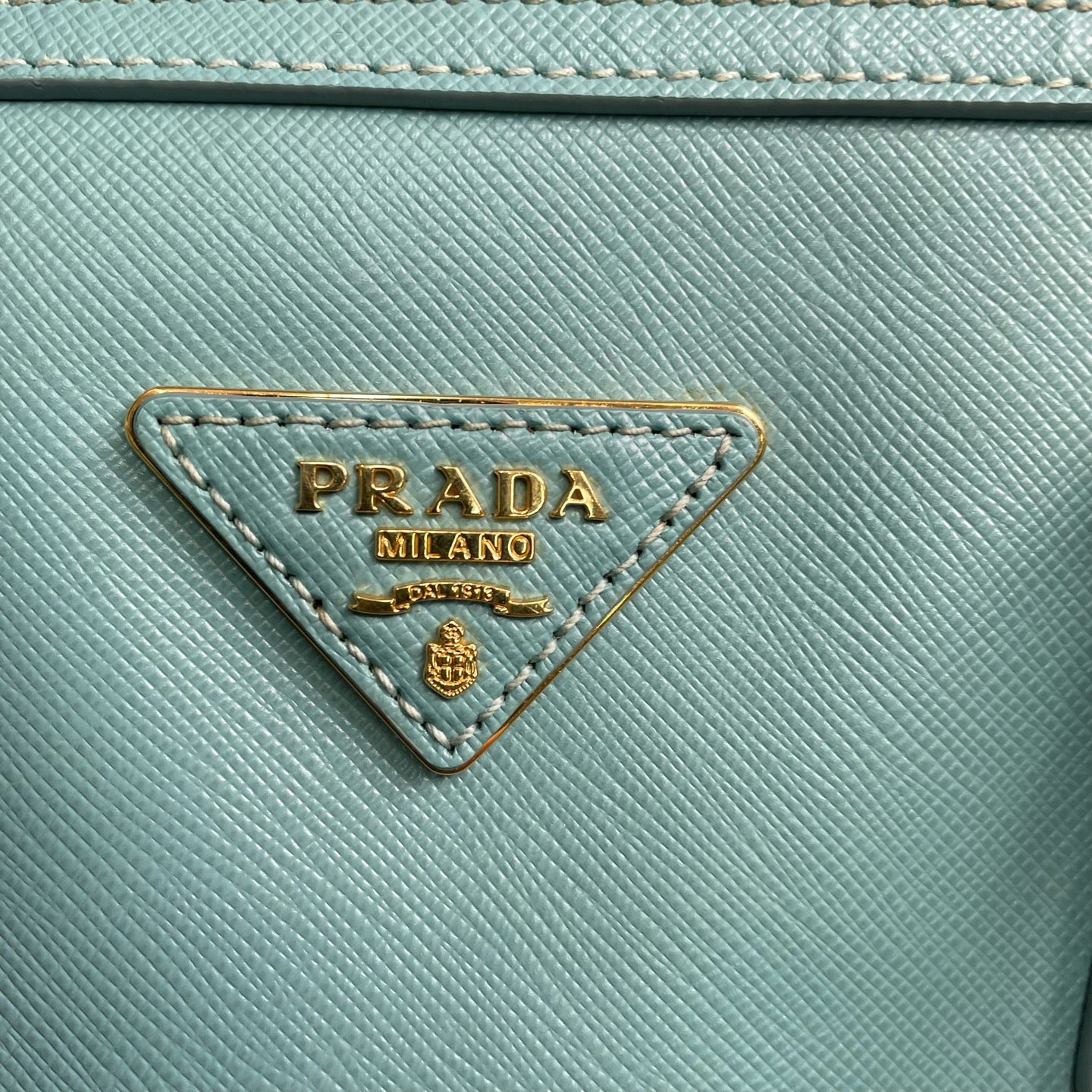 Prada - Saffiano Lux Boston Bag - Saffiano leather - Aqua Blue - (medium)
