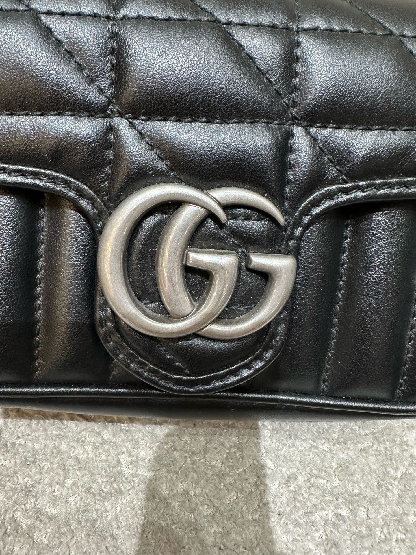 Gucci - Marmont Super Mini - Quilted leather - Black - (mini)