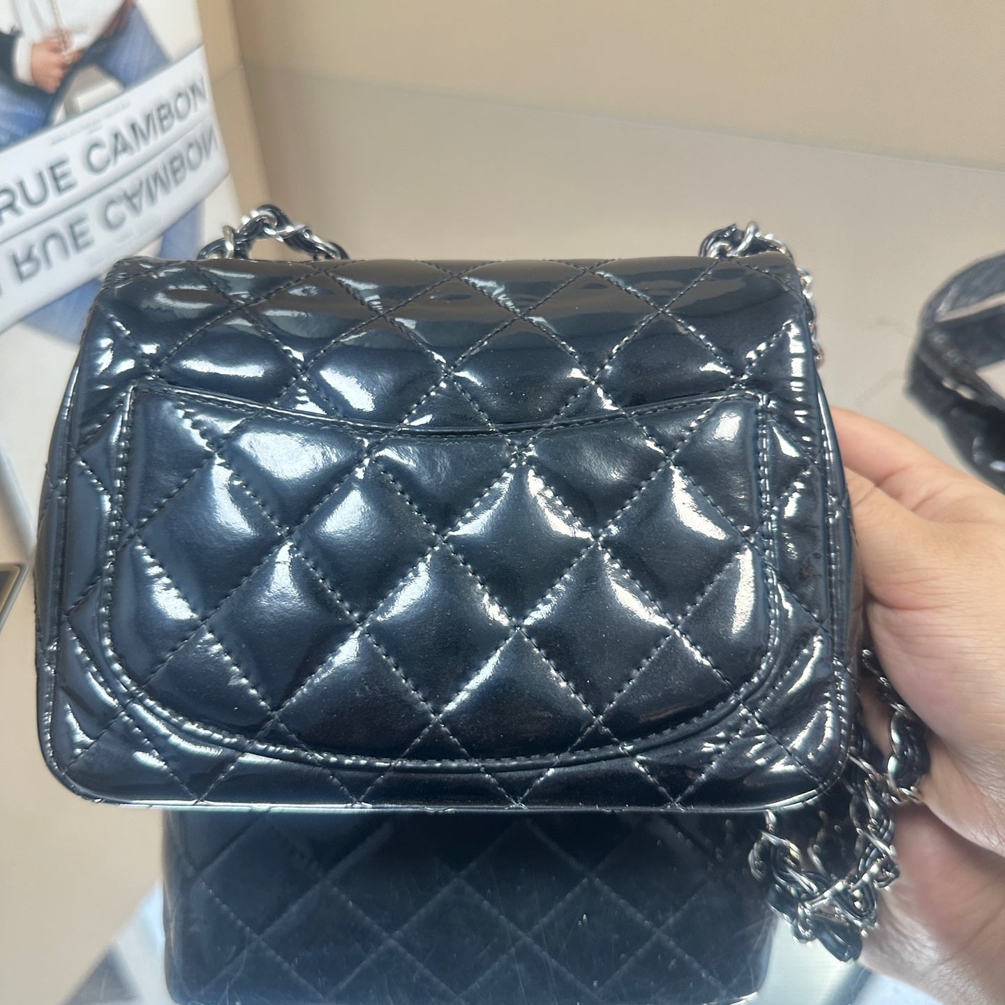 Chanel - Rectangular Mini Flap Bag - Patent leather - Black - (mini)