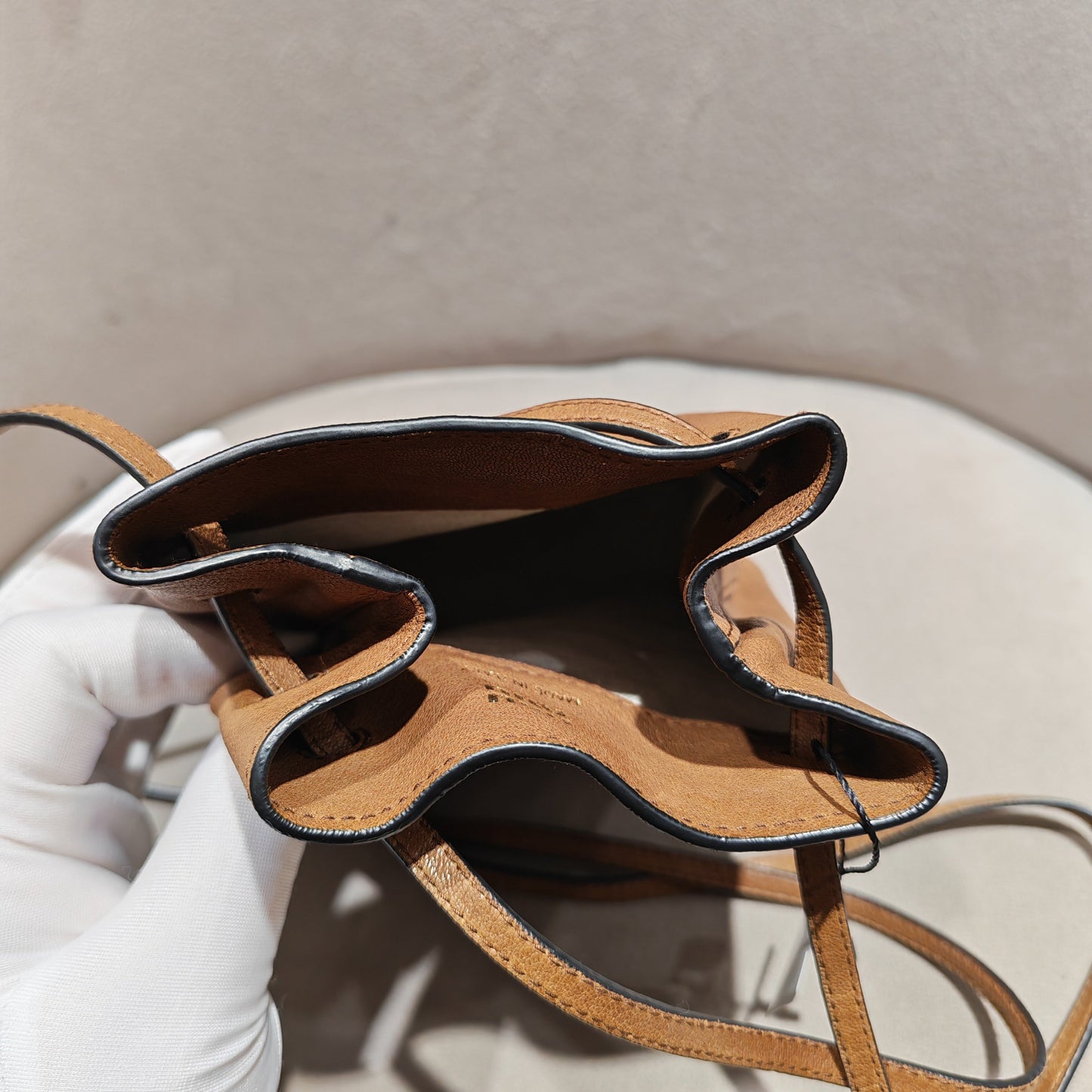 Miu Miu - Lambskin Bucket Bag - Lambskin leather - Brown - (mini)