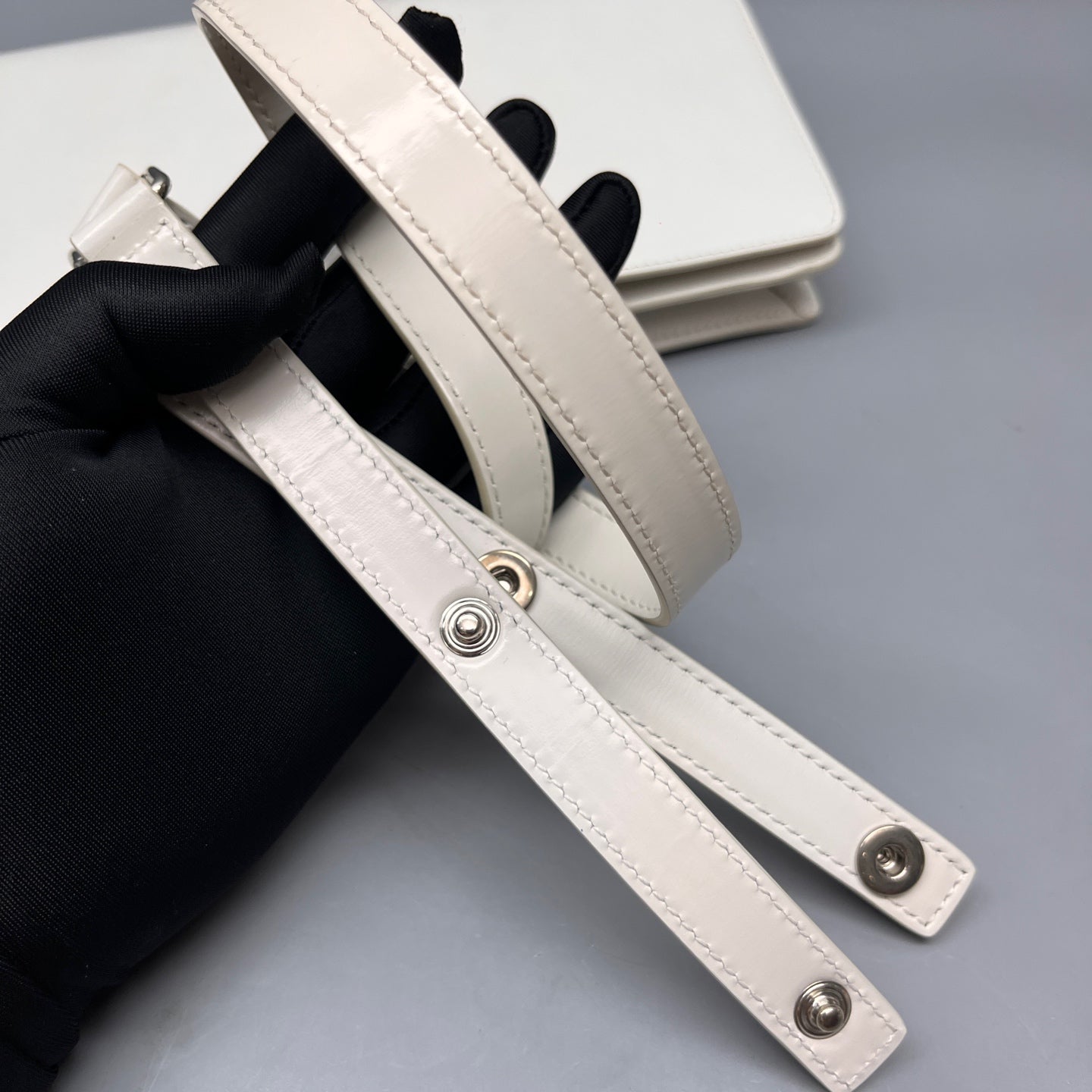Celine - Triomphe Accordion Flap Bag - Leather - White - (Small)