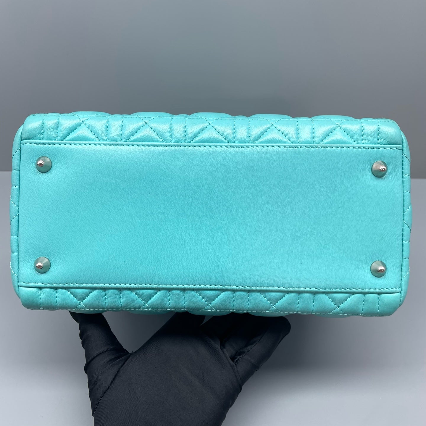 Dior - Lady Dior - Lambskin leather - Aqua Blue with Silver-Tone Hardware - (Medium)