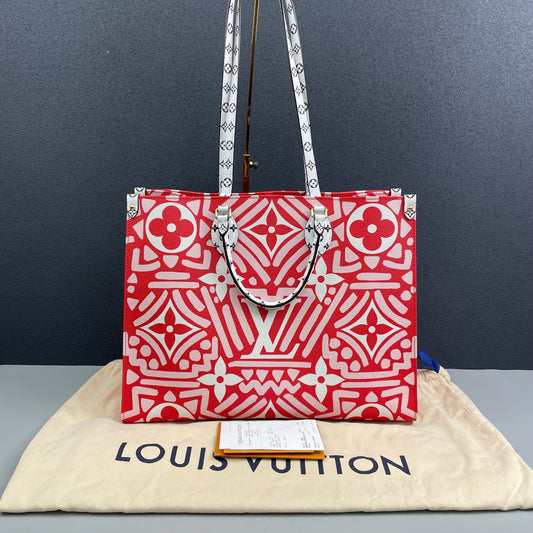 Louis Vuitton - OnTheGo Tote Qixi Limited Edition Graffiti - Coated canvas with leather trim - Red - (Large)