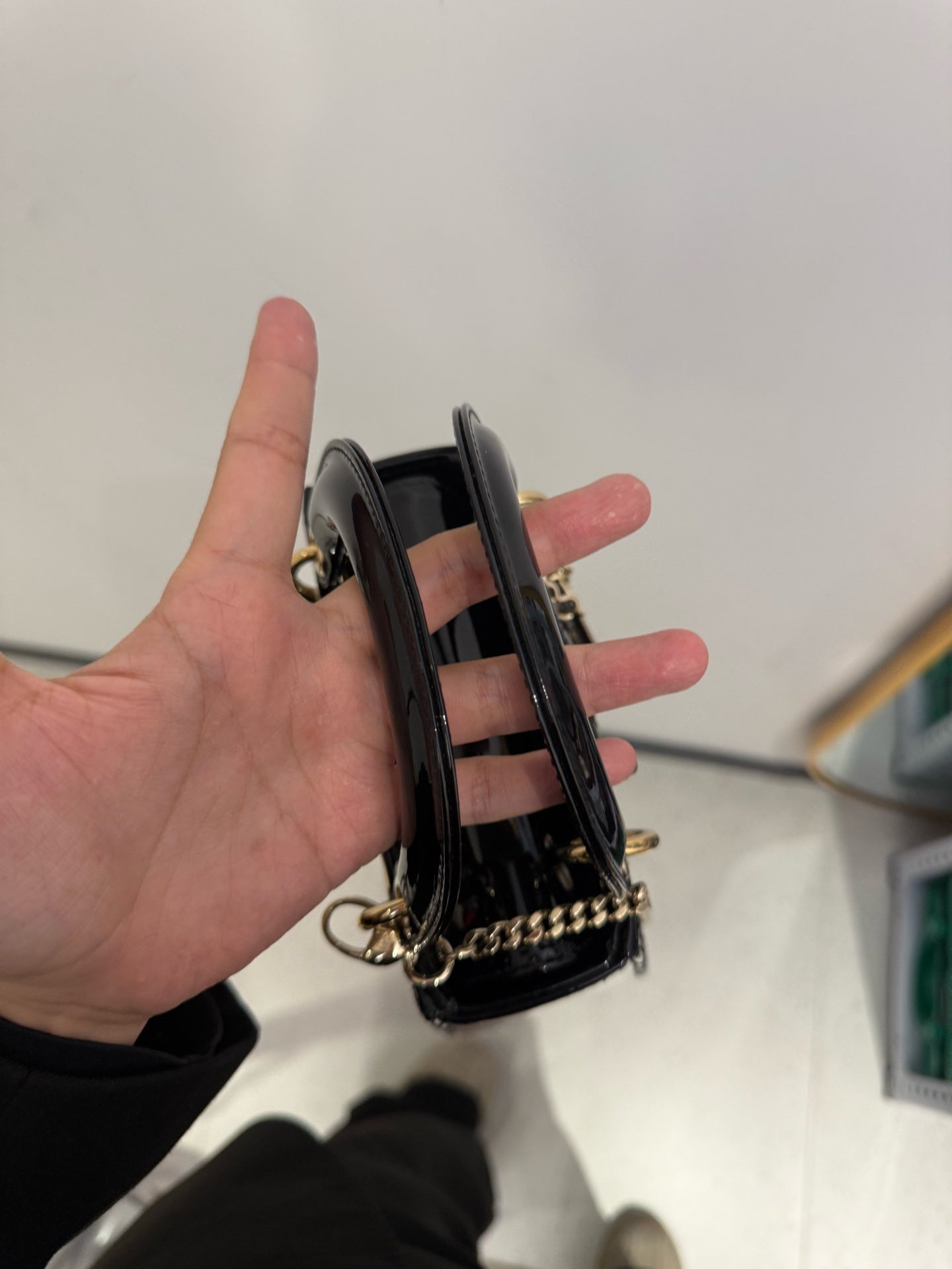 Dior - Lady Dior Mini - Patent leather - Black - (mini)