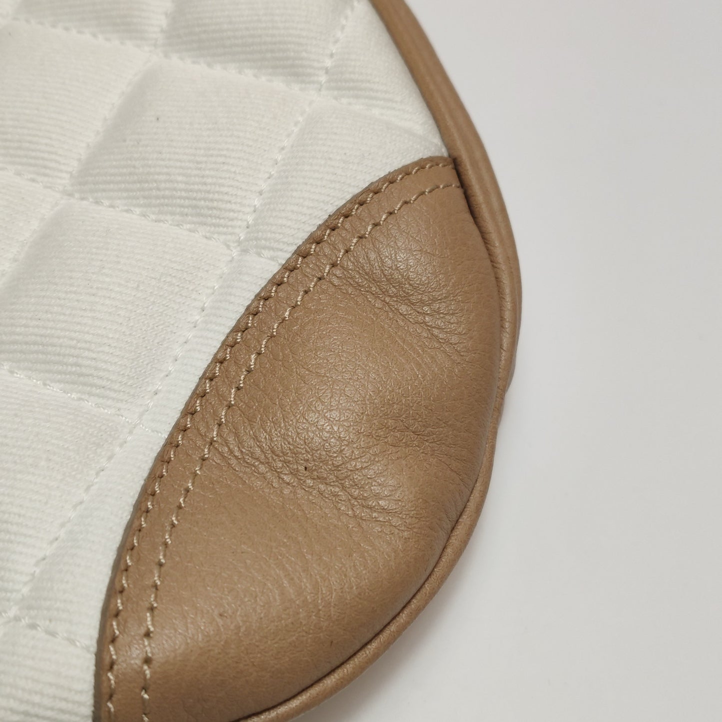 Burberry - Quilted Canvas and Leather Shoulder Bag - Canvas with pebbled leather trim - Beige and White - (Medium)