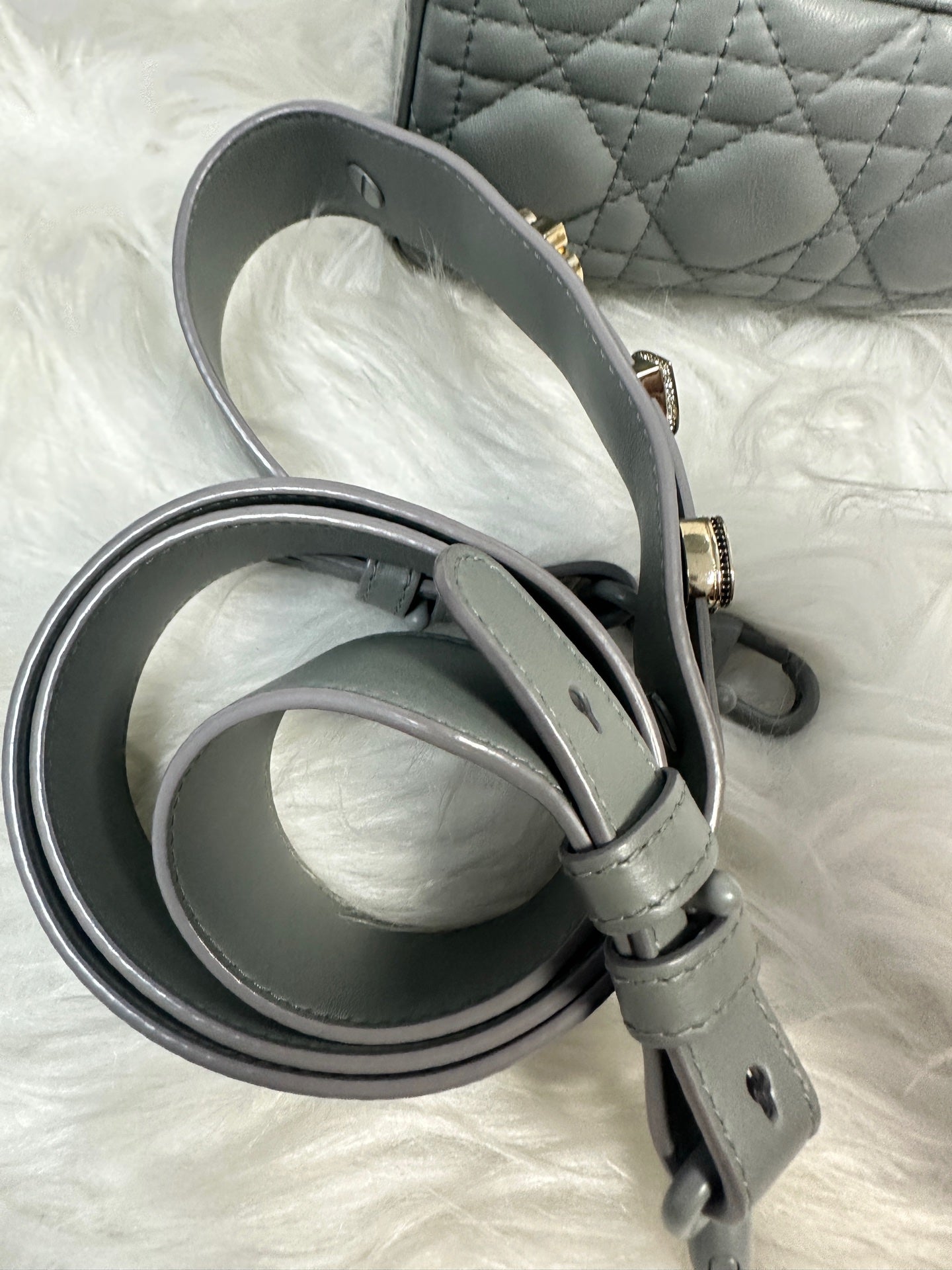 Dior - Lady Dior - Leather - Grey - (Small)