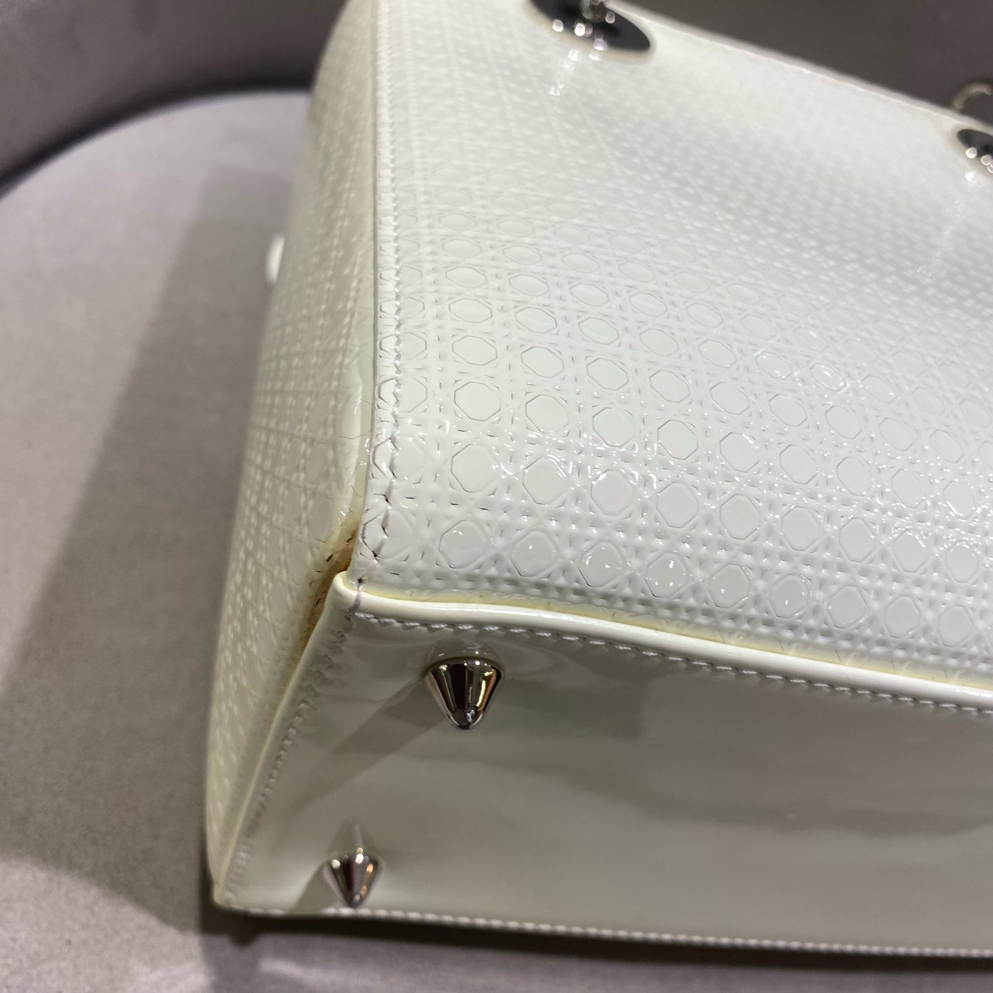 Dior - Lady Dior 5-block - Patent leather - White - (Medium)
