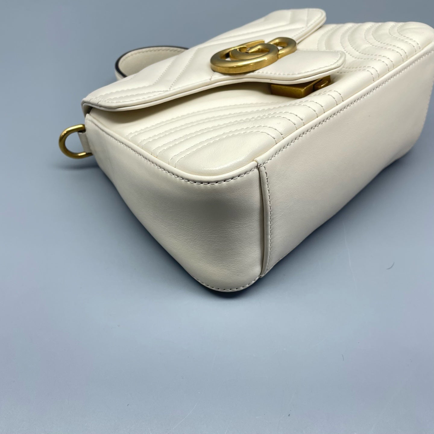 Gucci - GG Marmont Mini Top Handle Bag - Leather - White - (mini)