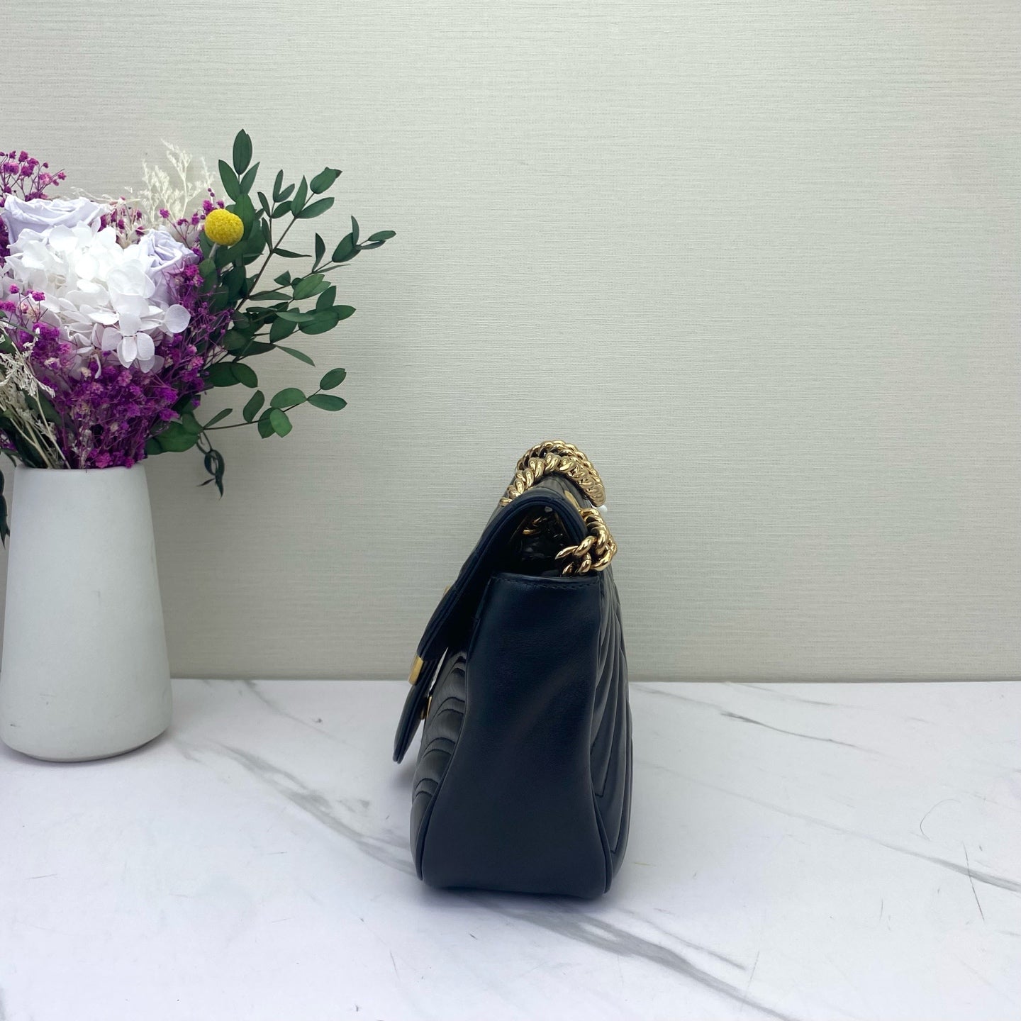 Gucci - Marmont Matelassé Shoulder Bag - Leather - Black - (medium)