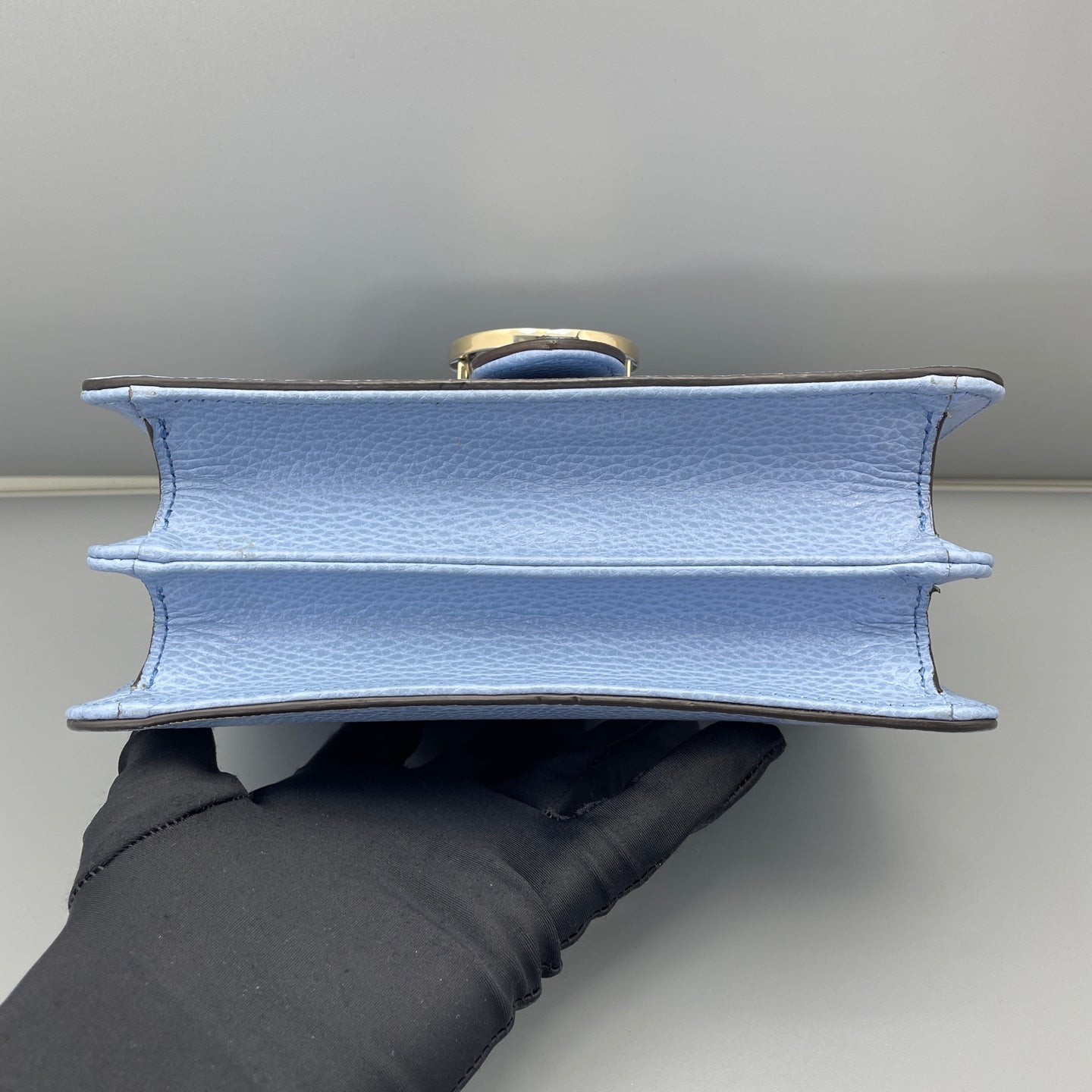 Gucci - Interlocking G Accordion Bag (Outlet Style) - Grained leather - Blue - (small)