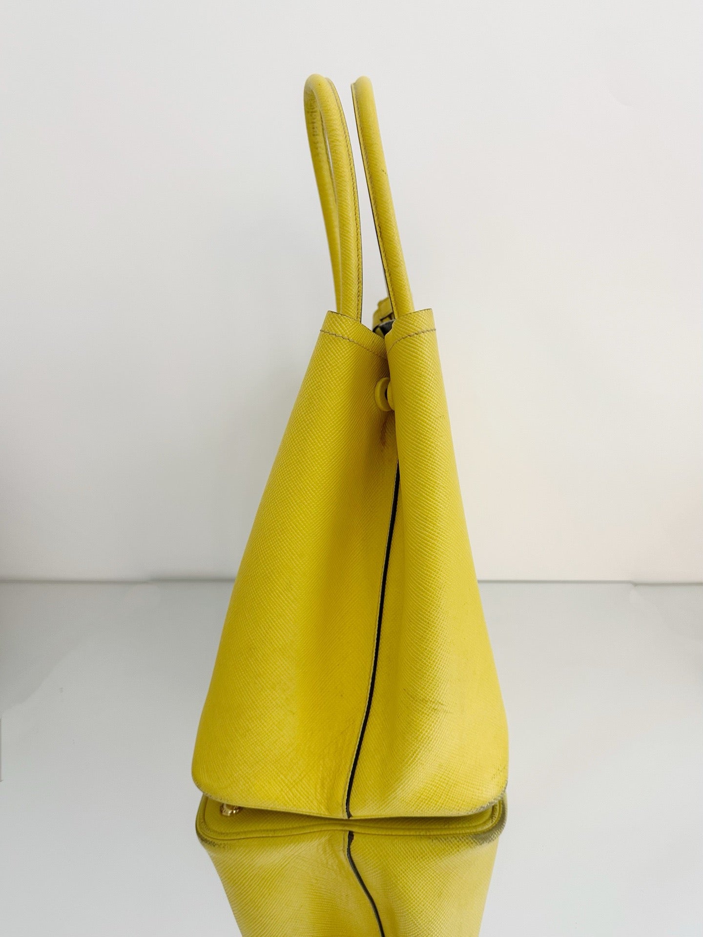 Prada - Double Tote - Saffiano leather - Yellow - (Large)