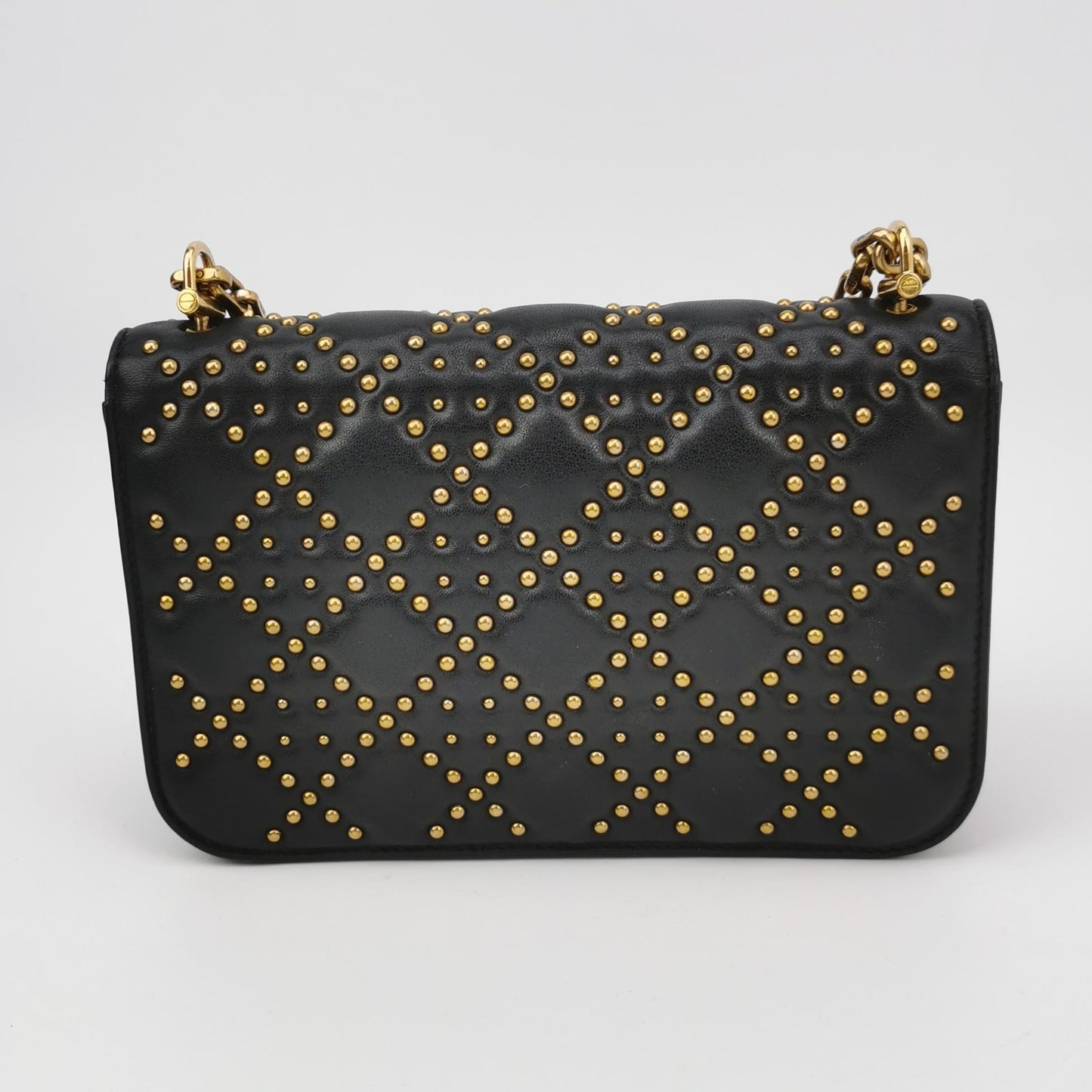 Dior - Studded Flap Bag - Leather - Black - (mini)