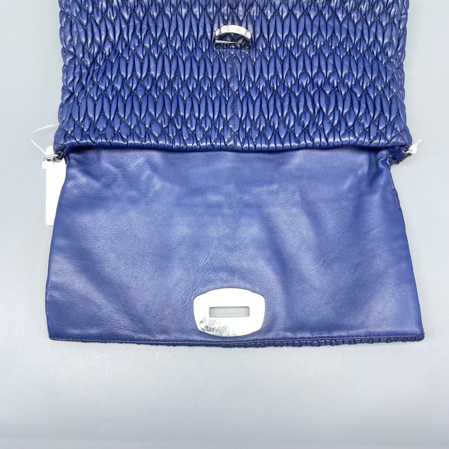 Miu Miu - Matelassé Diamond Chain Flap Bag - Leather - Blue - (medium)