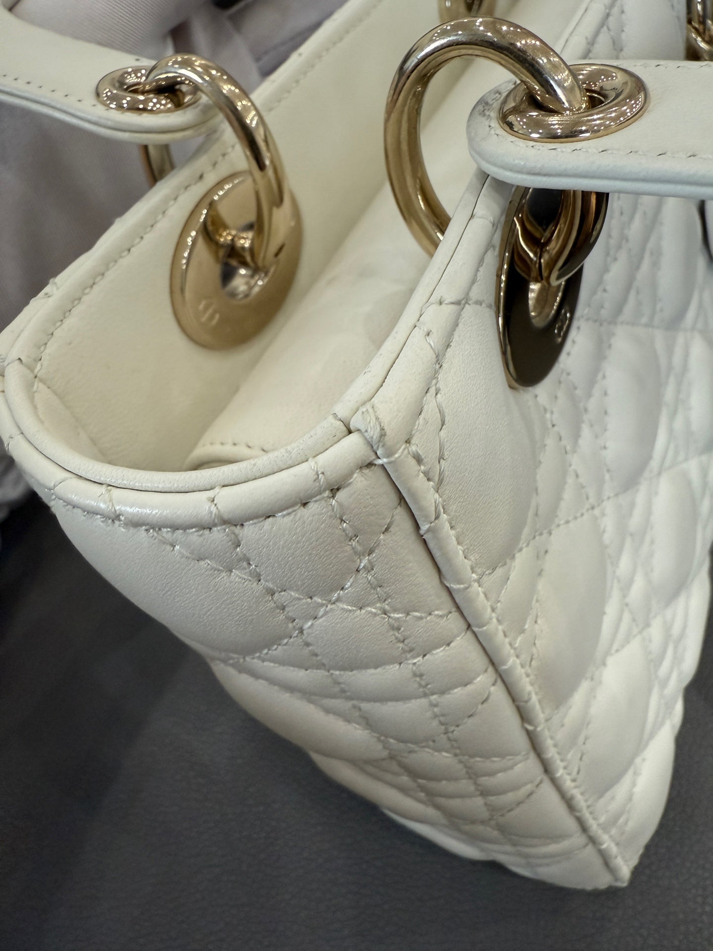 Dior - Lady Dior - Leather - White - (small)