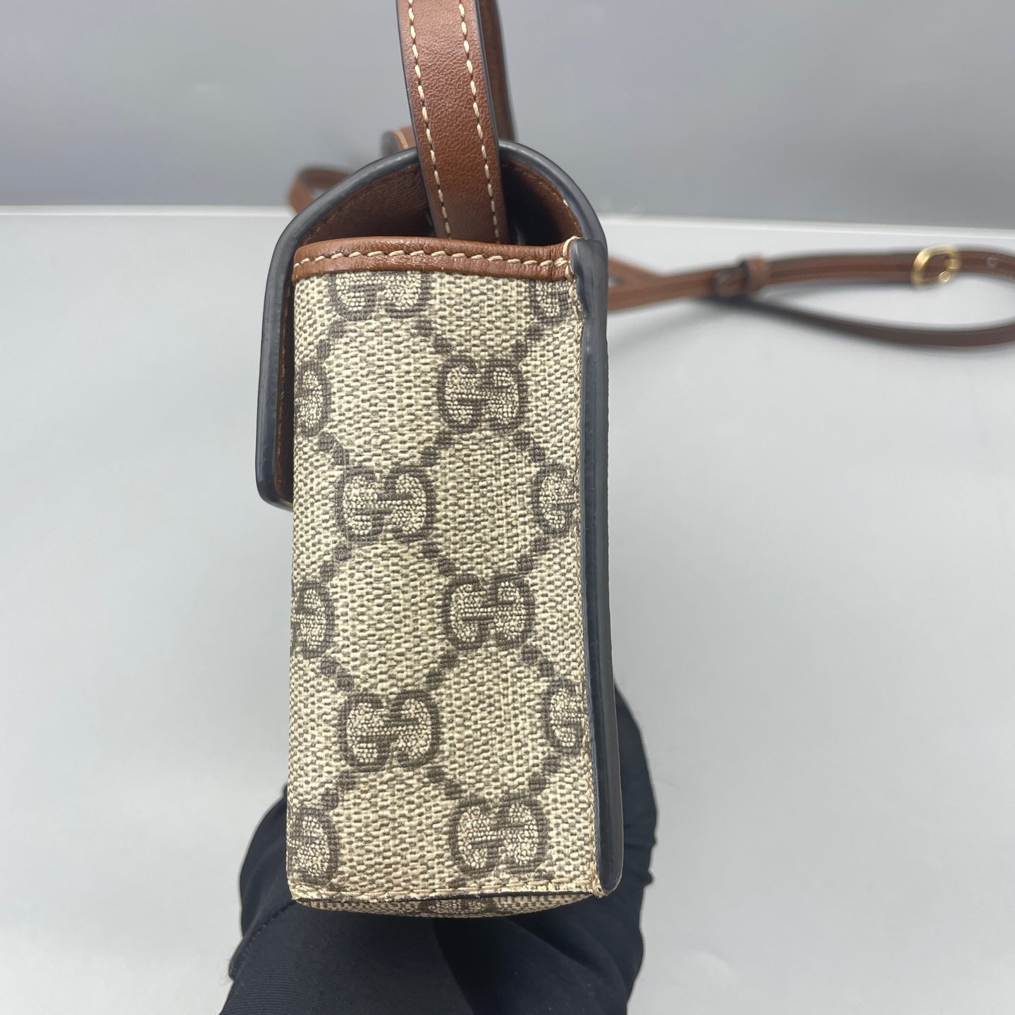Gucci - Moonlight Box Mini Top Handle Bag - GG Supreme canvas and Leather - Beige, Black and Brown - (mini)