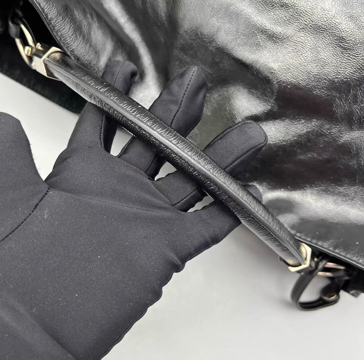 Saint Laurent - Patent Leather Shopper Bag - Patent leather - Black - (large)