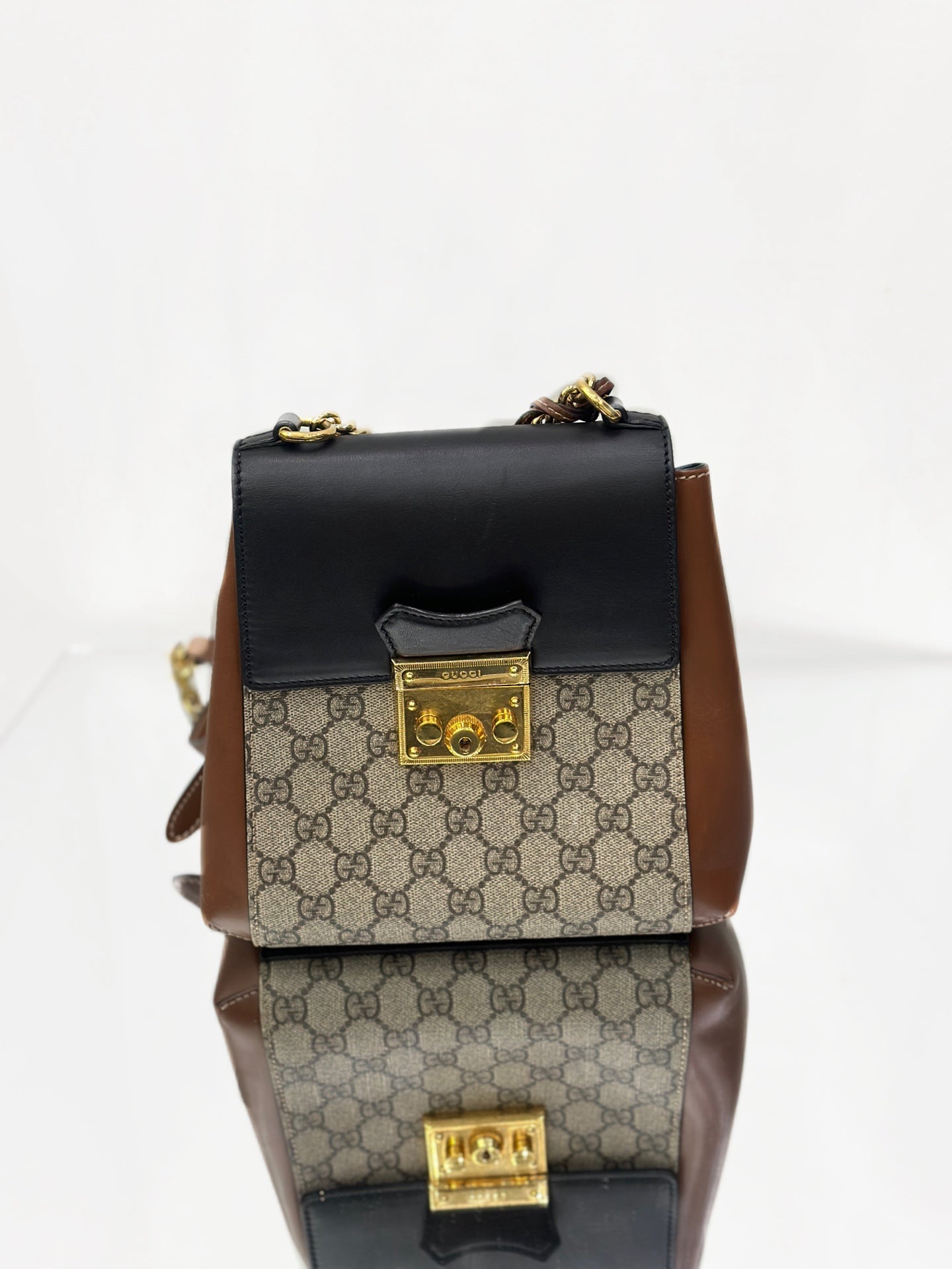 Gucci - Padlock Backpack - GG Supreme canvas with leather trim - Black and Brown - (small)