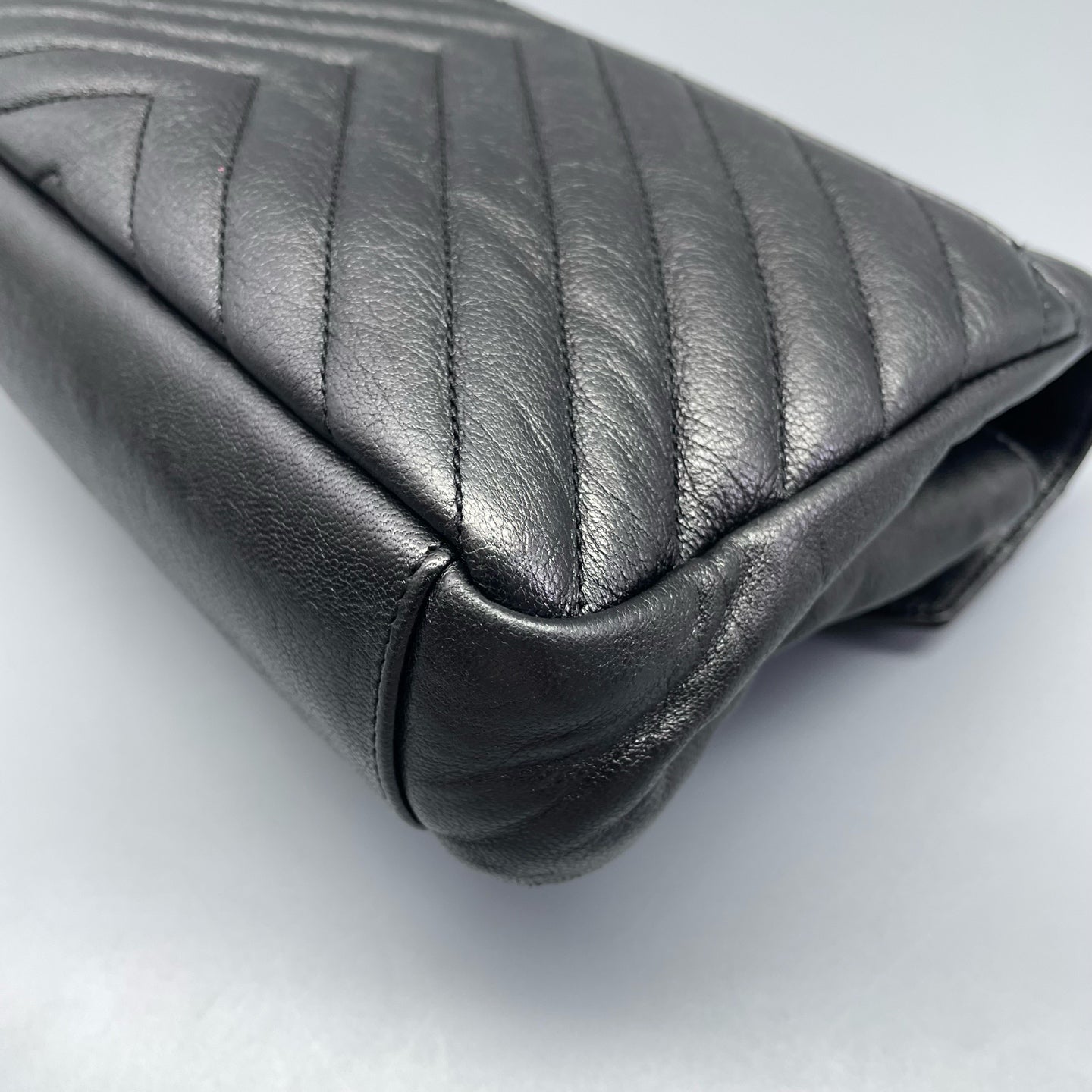 Saint Laurent - College Monogram Bag - Leather - Metallic Black - (Small)