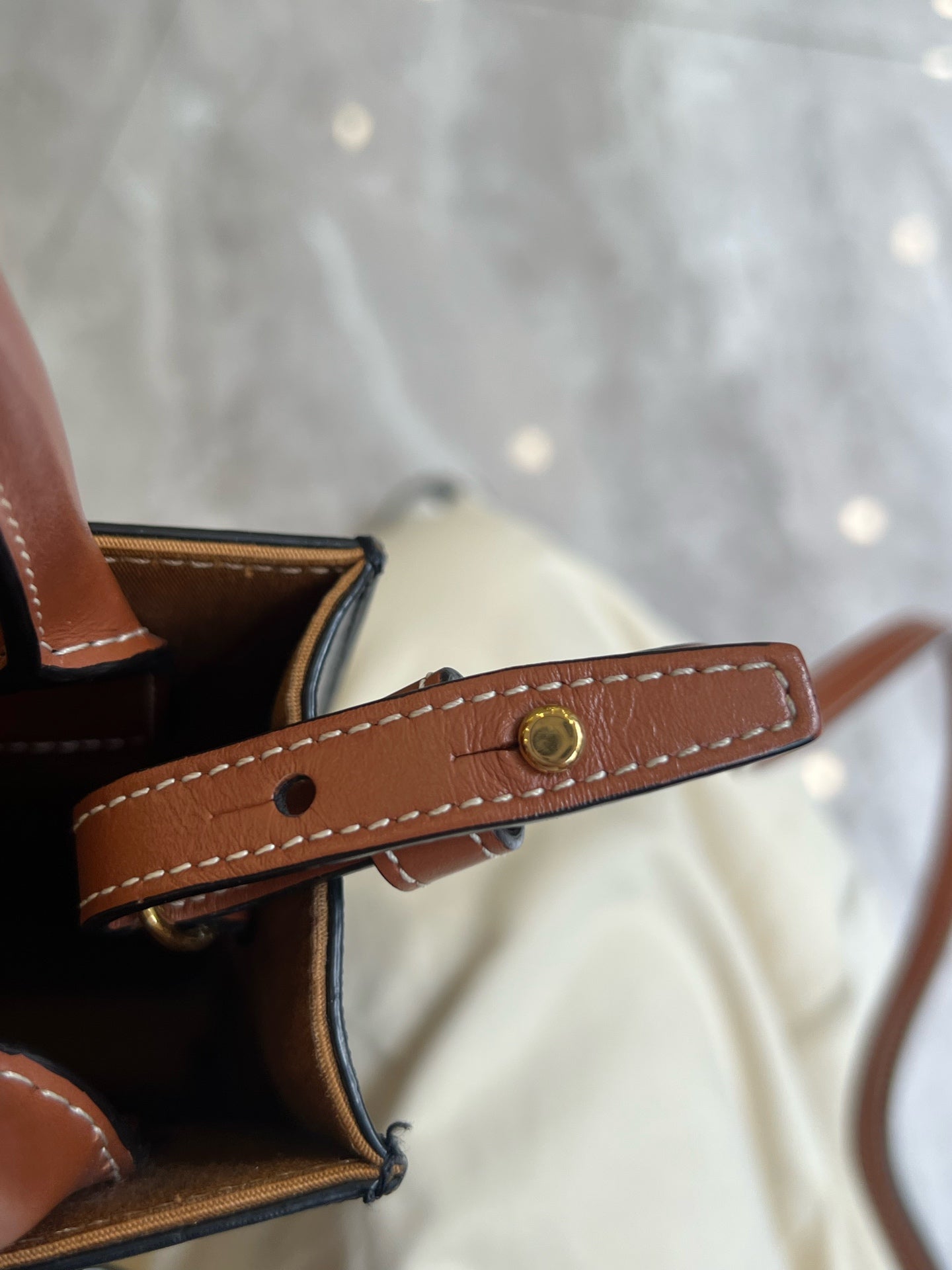 Celine - Cabas Vertical Mini - Triomphe coated canvas and calfskin leather - Brown - (mini)