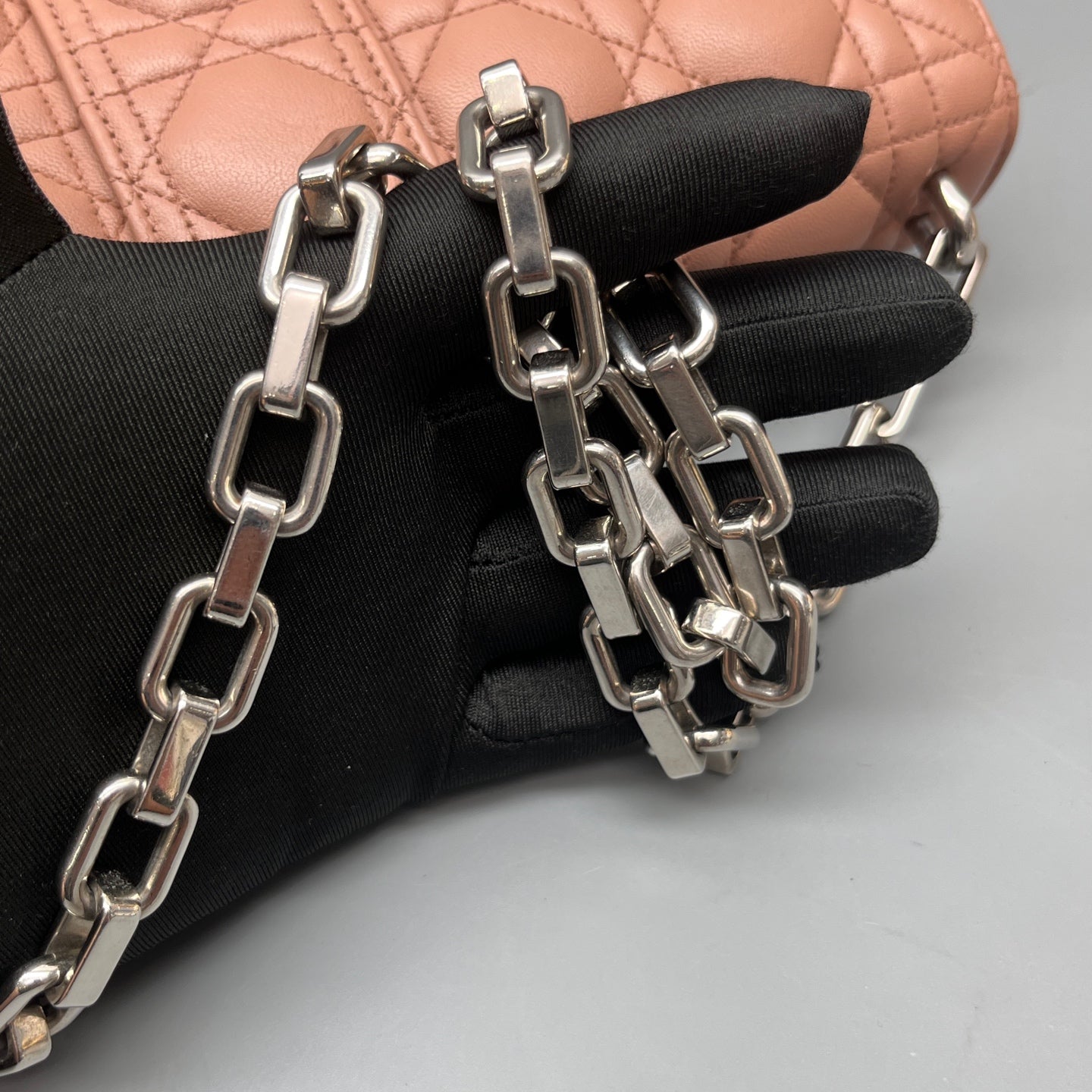 Dior - Miss Dior Chain Bag - Lambskin leather - Pink with Silver-Tone Hardware - (medium)