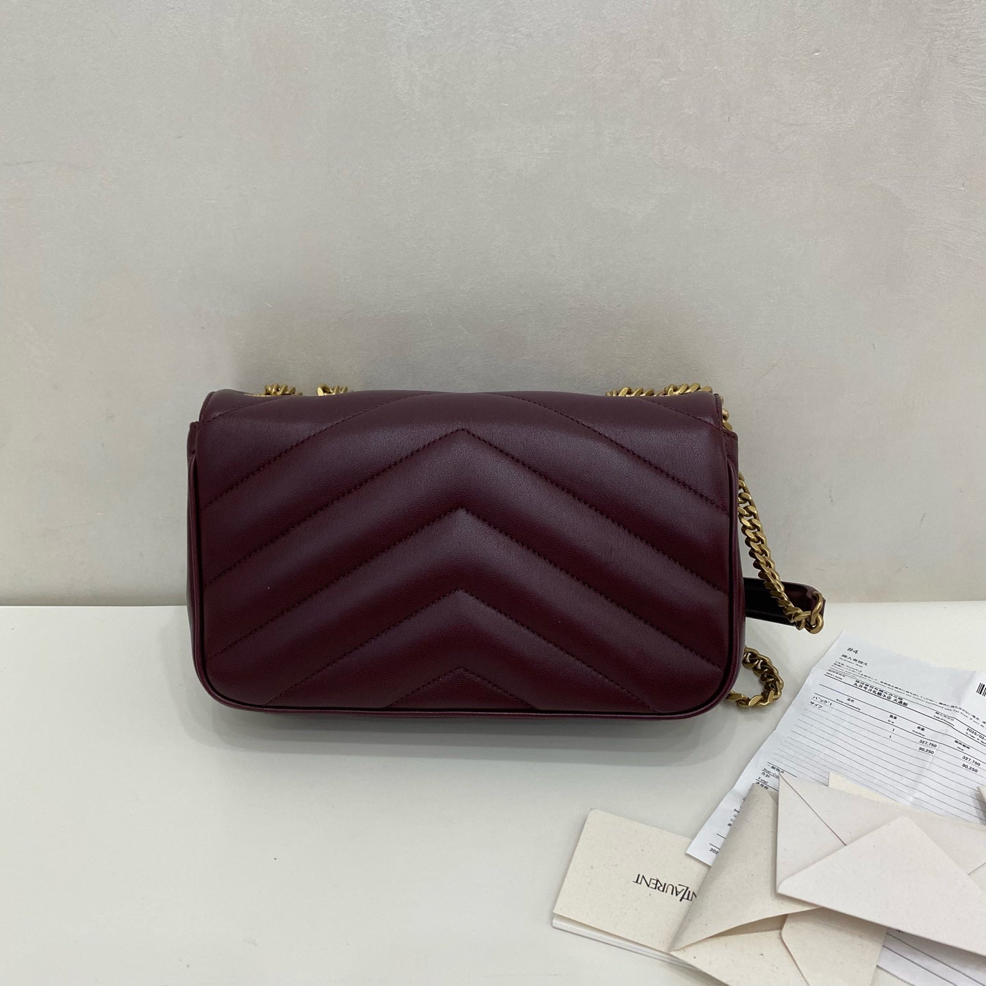 Saint Laurent - Loulou Chain Bag - Leather - Burgundy - (small)