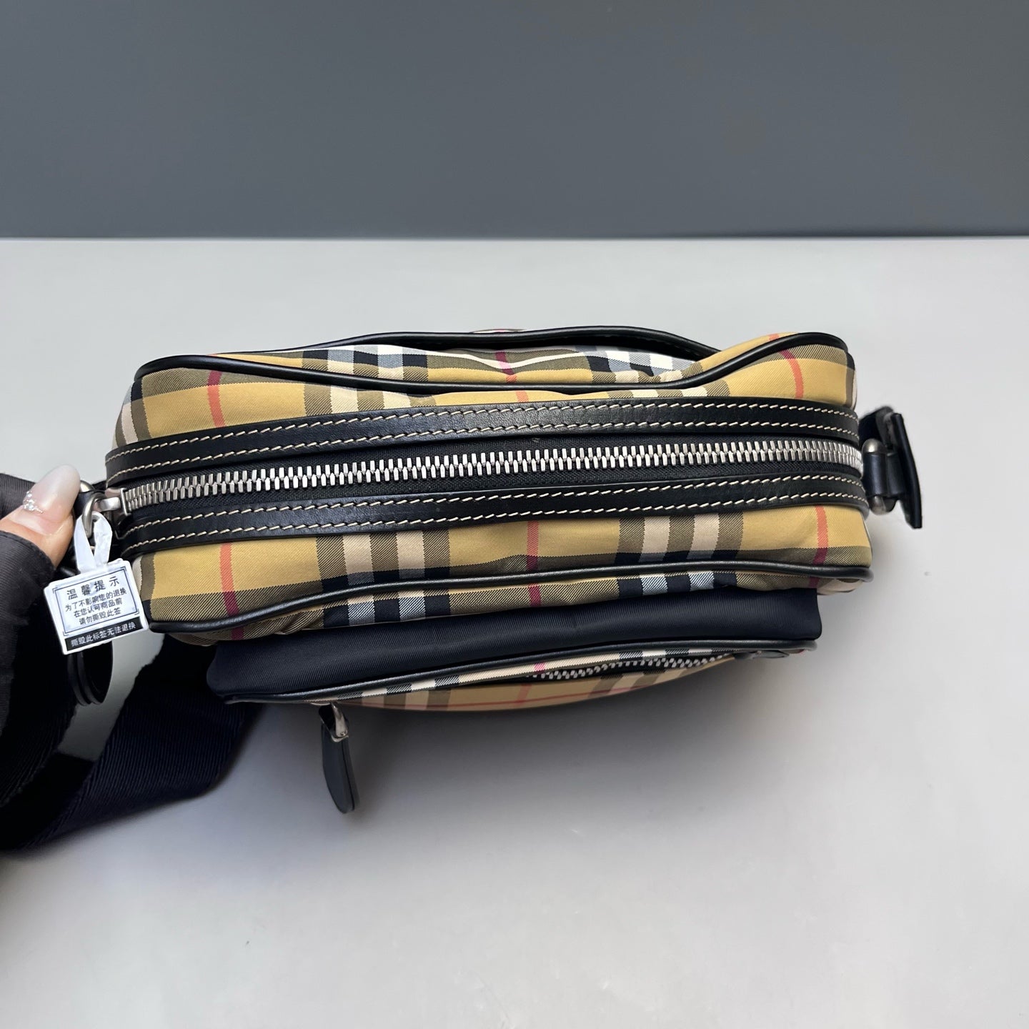 Burberry - Camera Bag - Canvas with leather trim - Beige - (small)