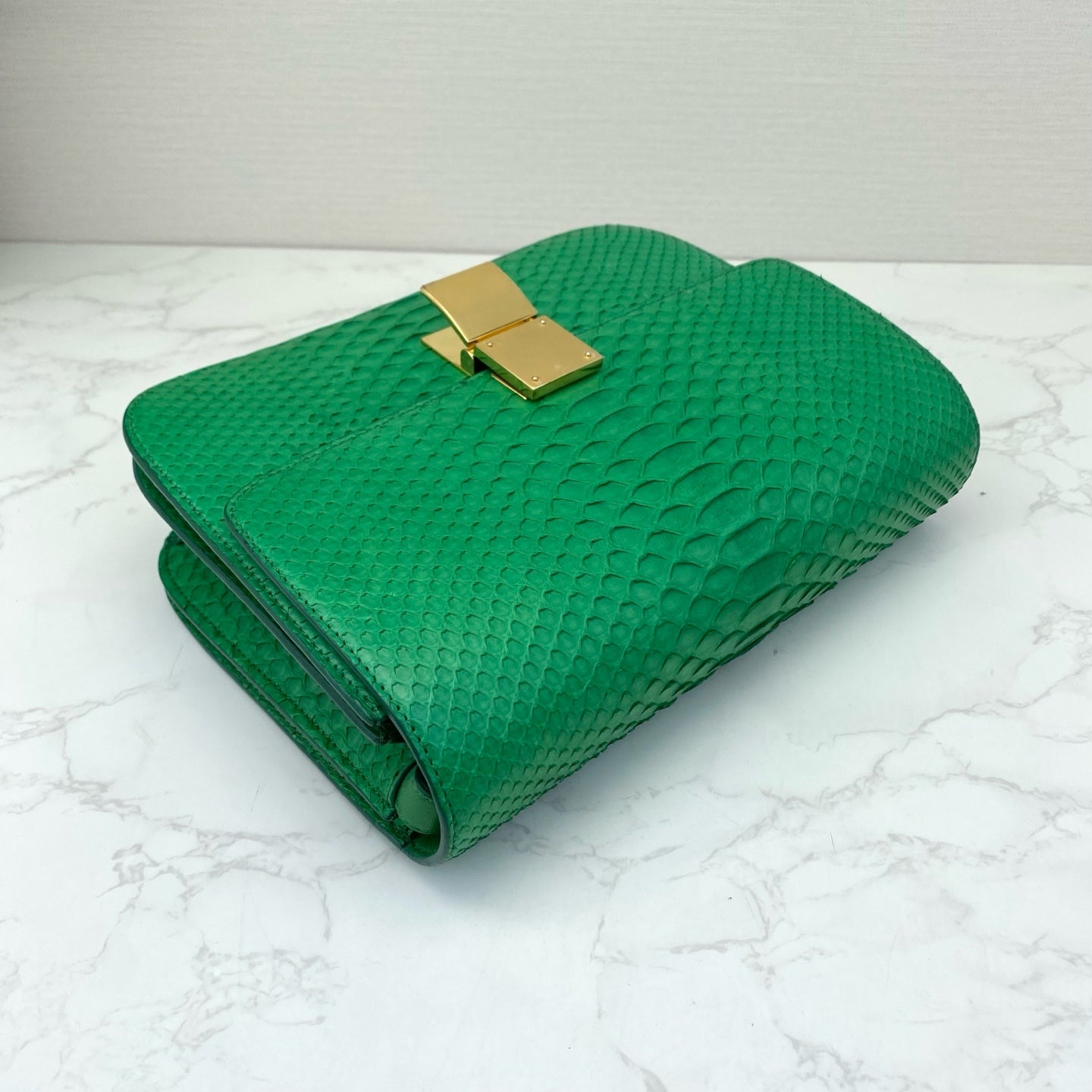 Celine - Classic Box - Exotic leathers - Python - Green - (small)