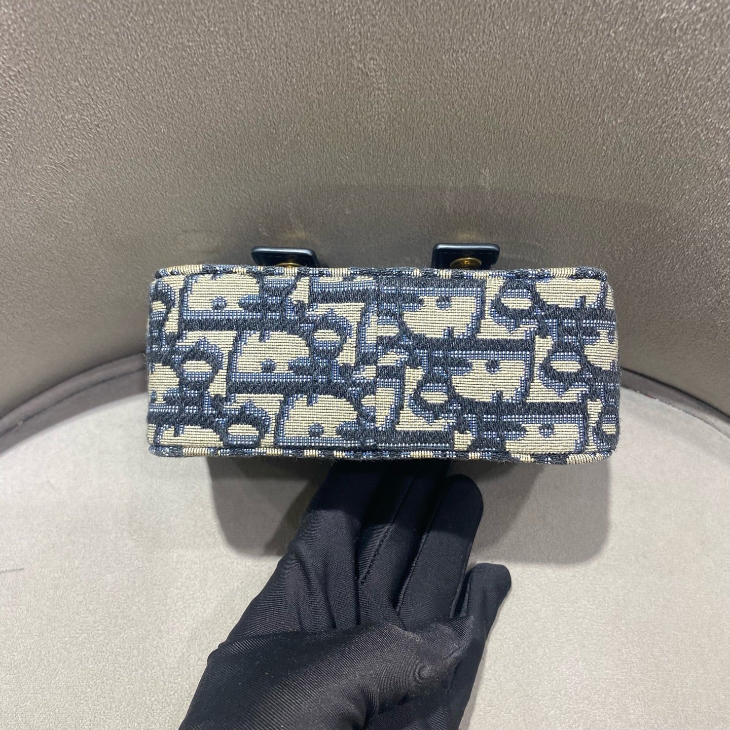 Dior - Oblique Canvas Belt Pouch - Cloth - Blue - (mini)