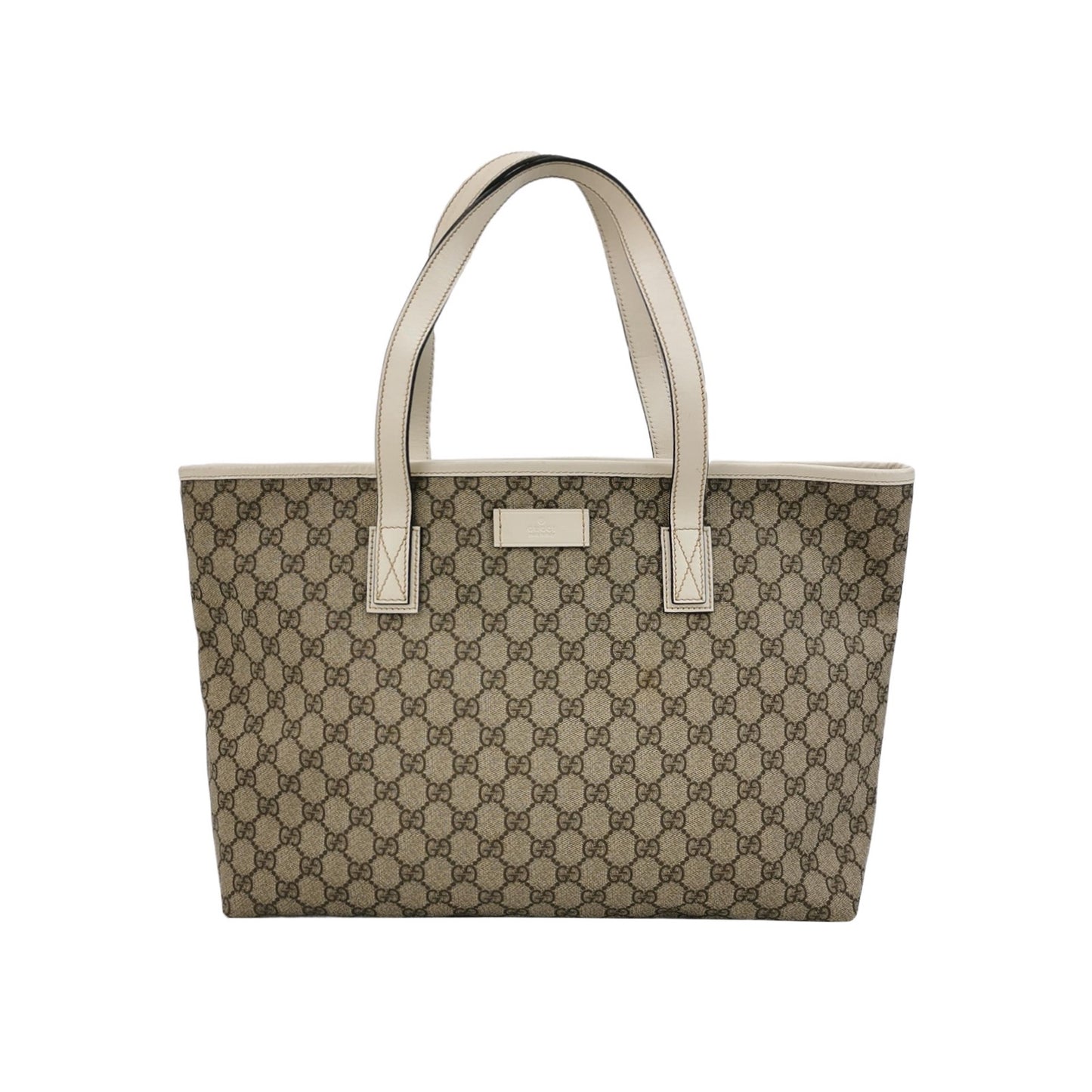 Gucci - GG Supreme Tote Bag - GG Supreme coated canvas with leather trim - Beige - (Medium)