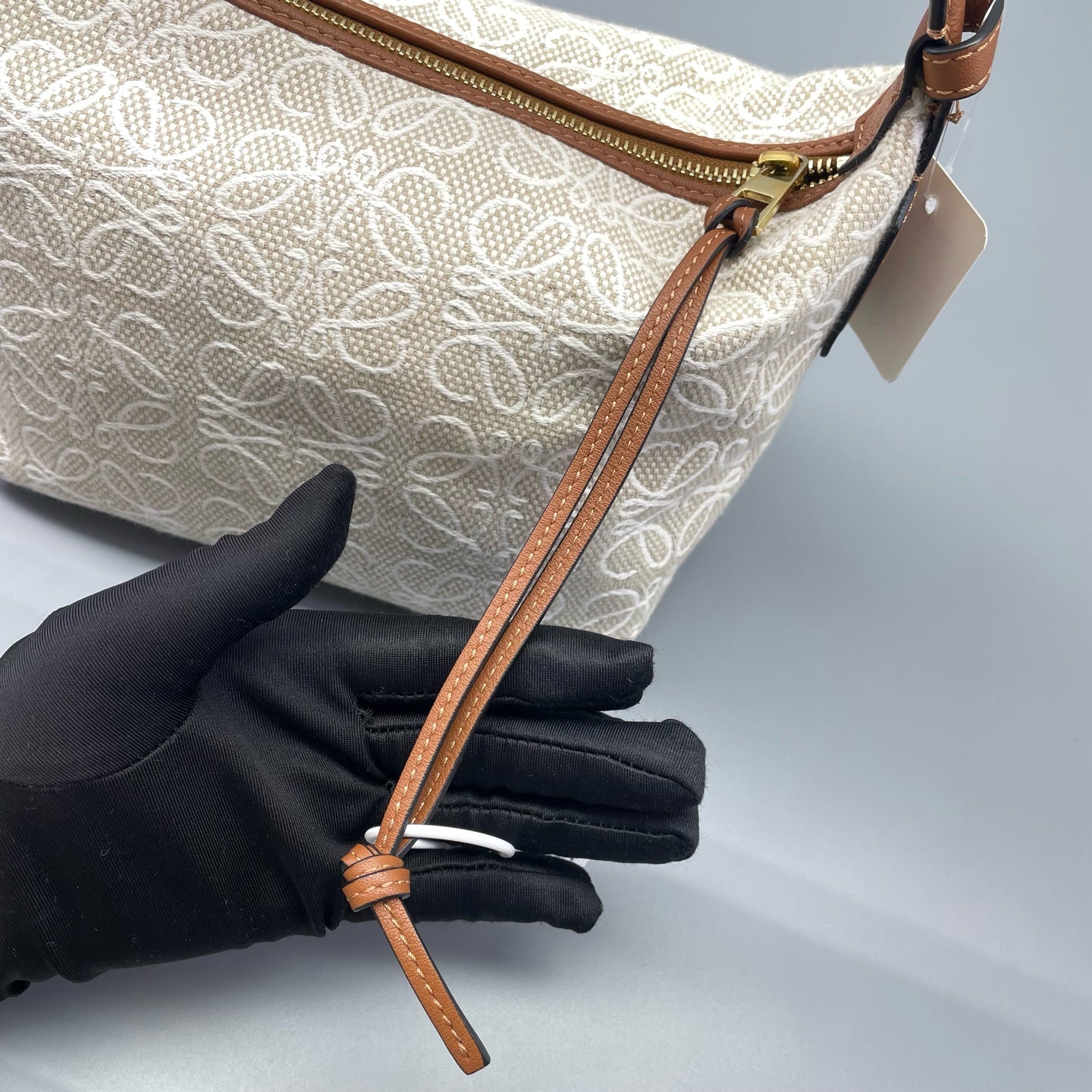 Loewe - Cubi Bag - Anagram canvas with leather trim - Beige - (small)