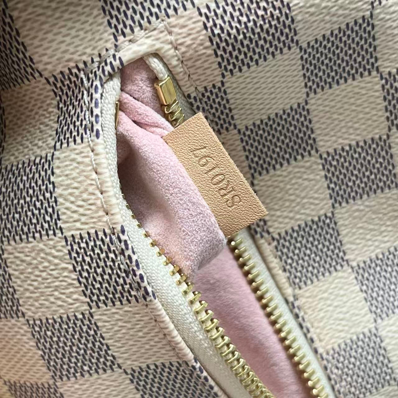 Louis Vuitton - Sperone Backpack - Damier Azur coated canvas with natural cowhide leather trim - White - (Small)