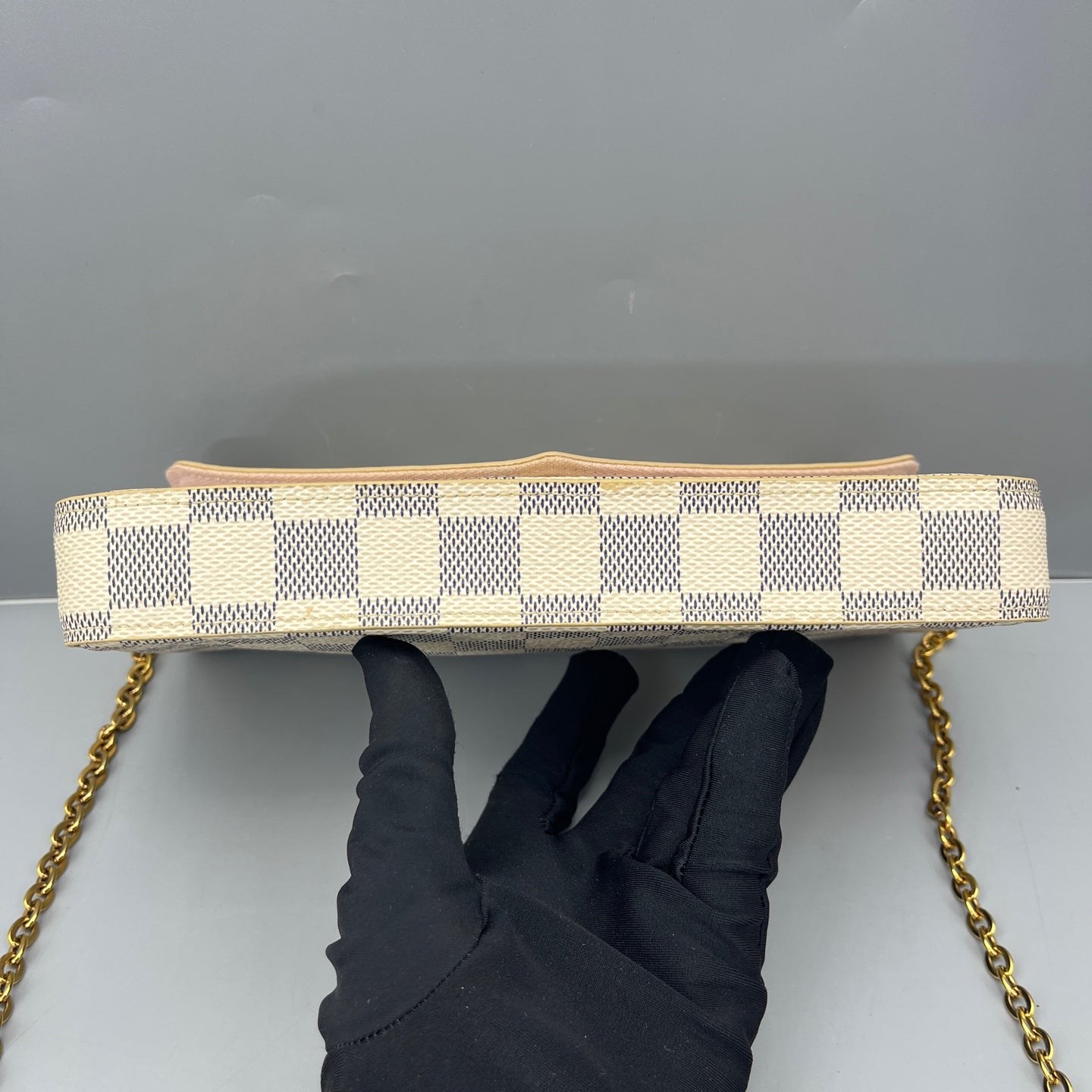 Louis Vuitton - Felicie Pochette - Damier Azur coated canvas with leather trim - White - (Mini)