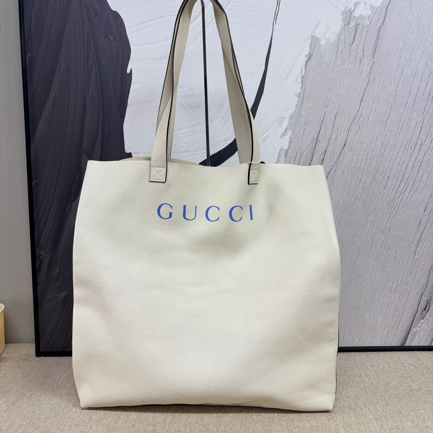 Gucci - Flower Fairy Tote Bag with Detachable Pouch - Pebbled leather - Beige - (Large)