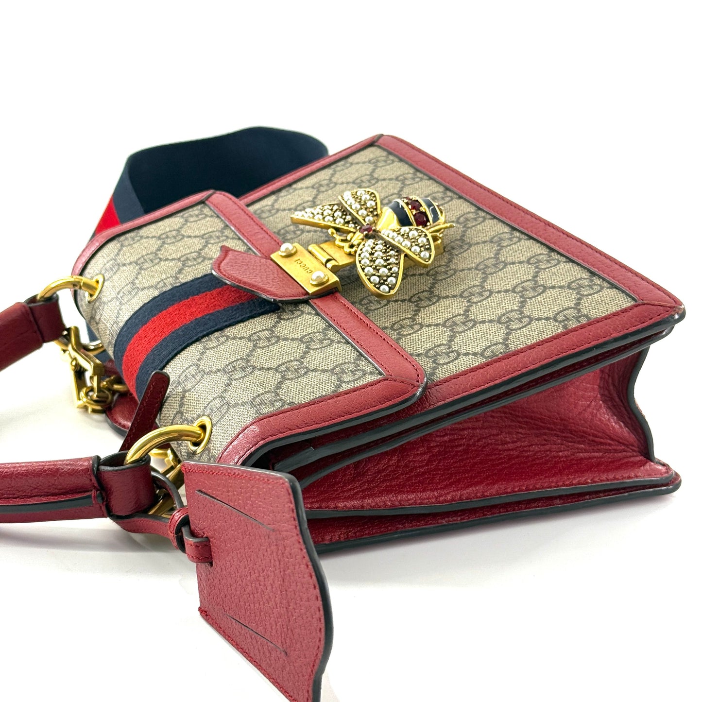 Gucci - Queen Margaret - GG Supreme canvas with leather trim - Red - (small)